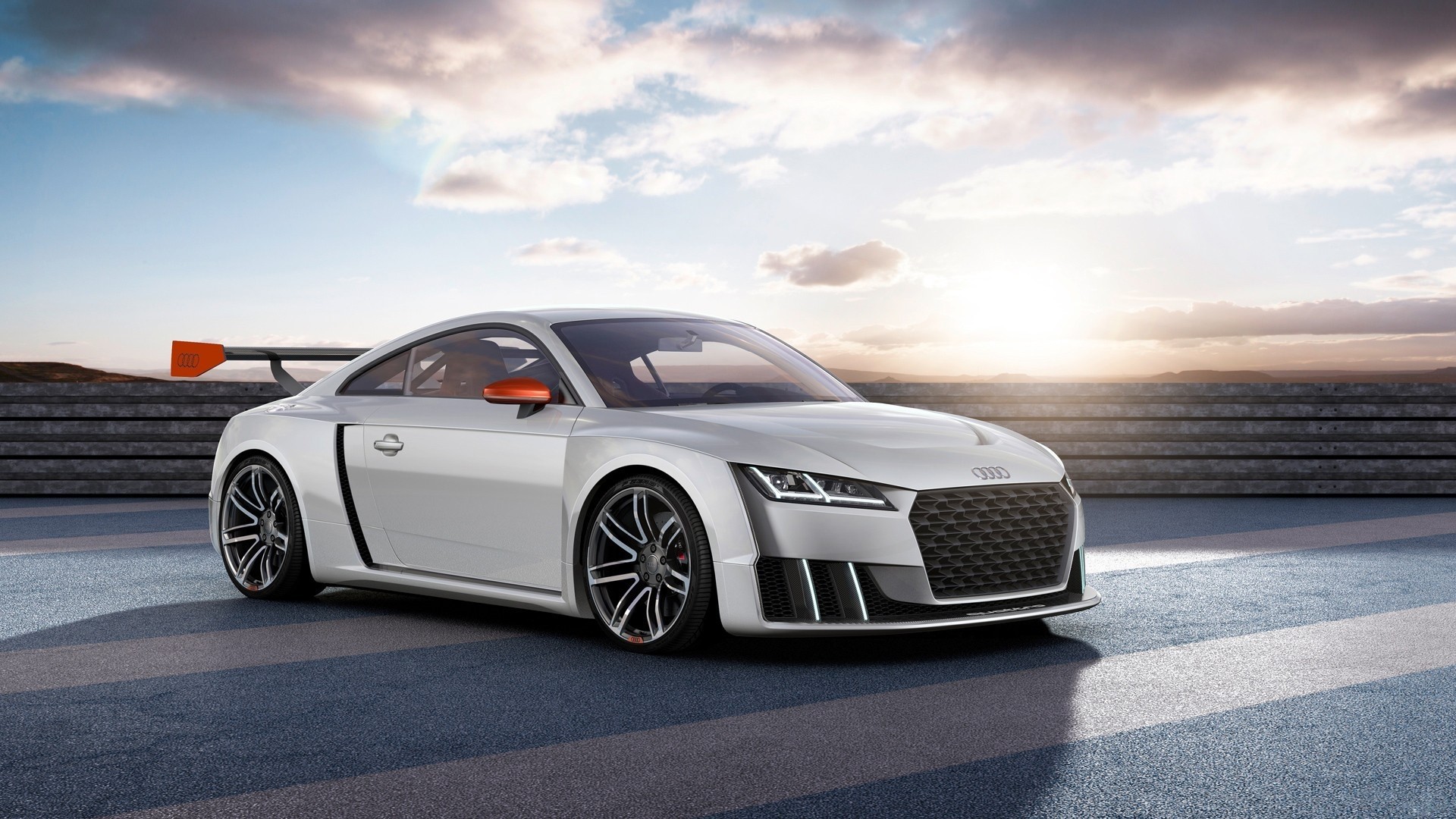 Audi TT Clubsport Turbo Concept Car at Sunset HD Wallpaper