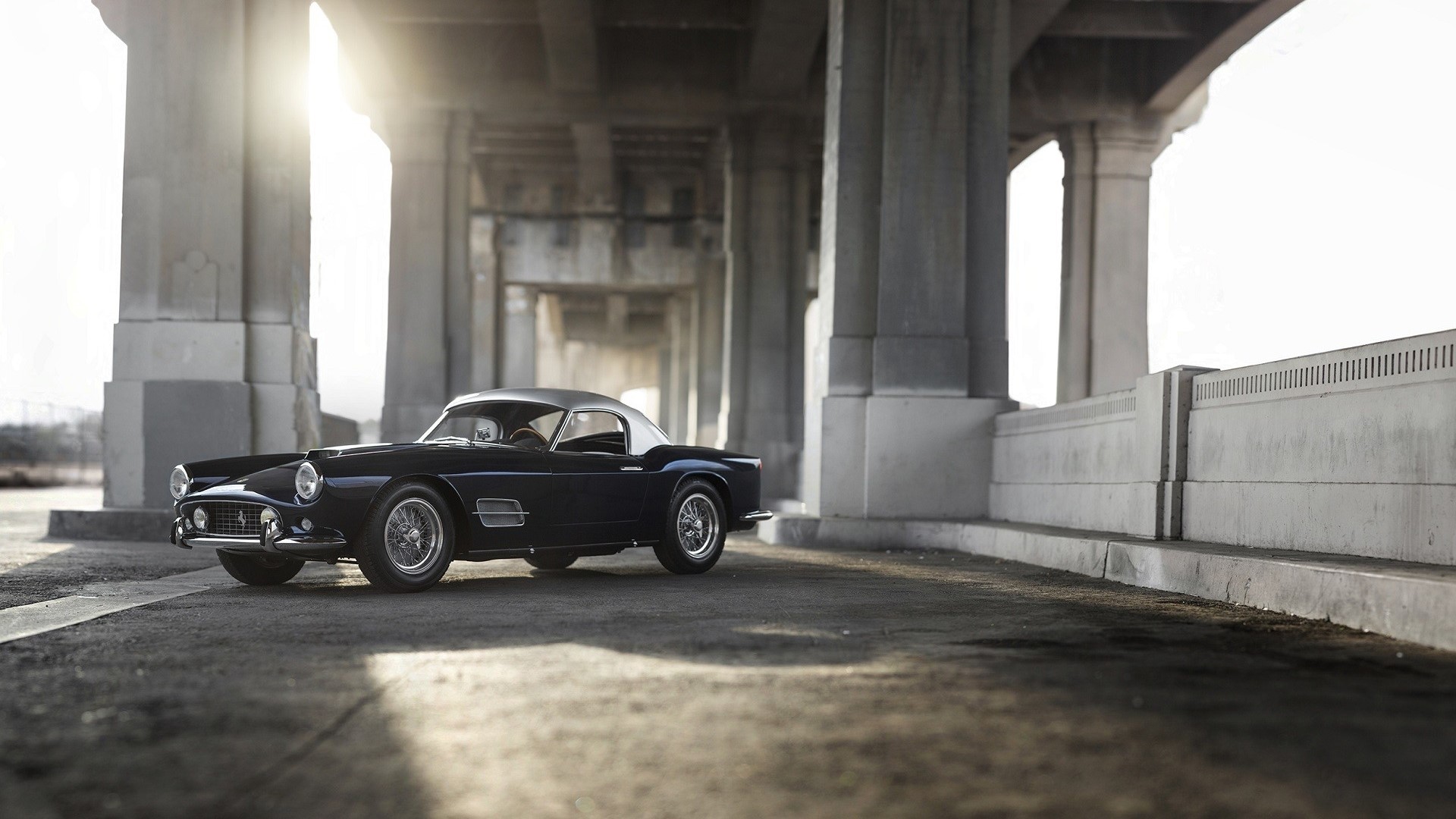 Ferrari 250 GT Berlinetta under a bridge HD Wallpaper