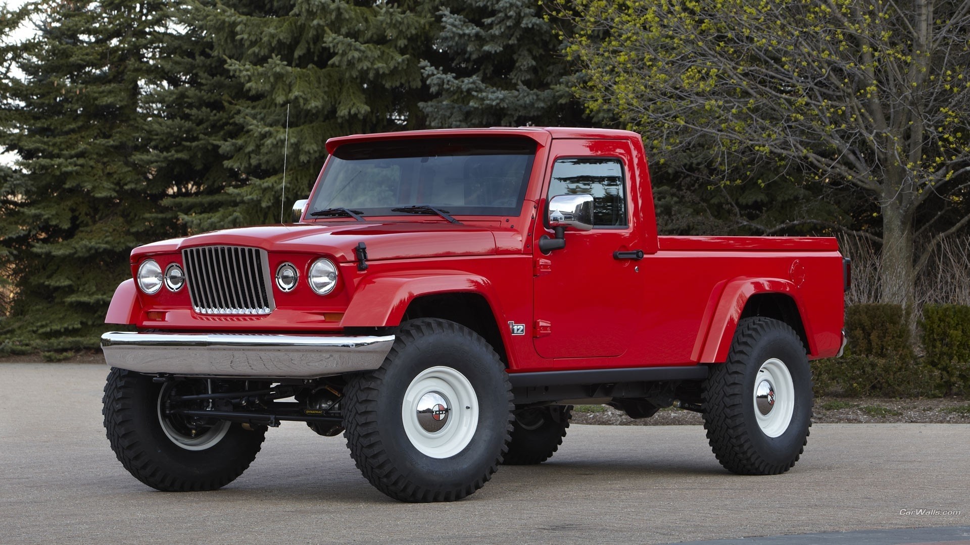 Red Jeep J-12 Concept Truck HD Wallpaper