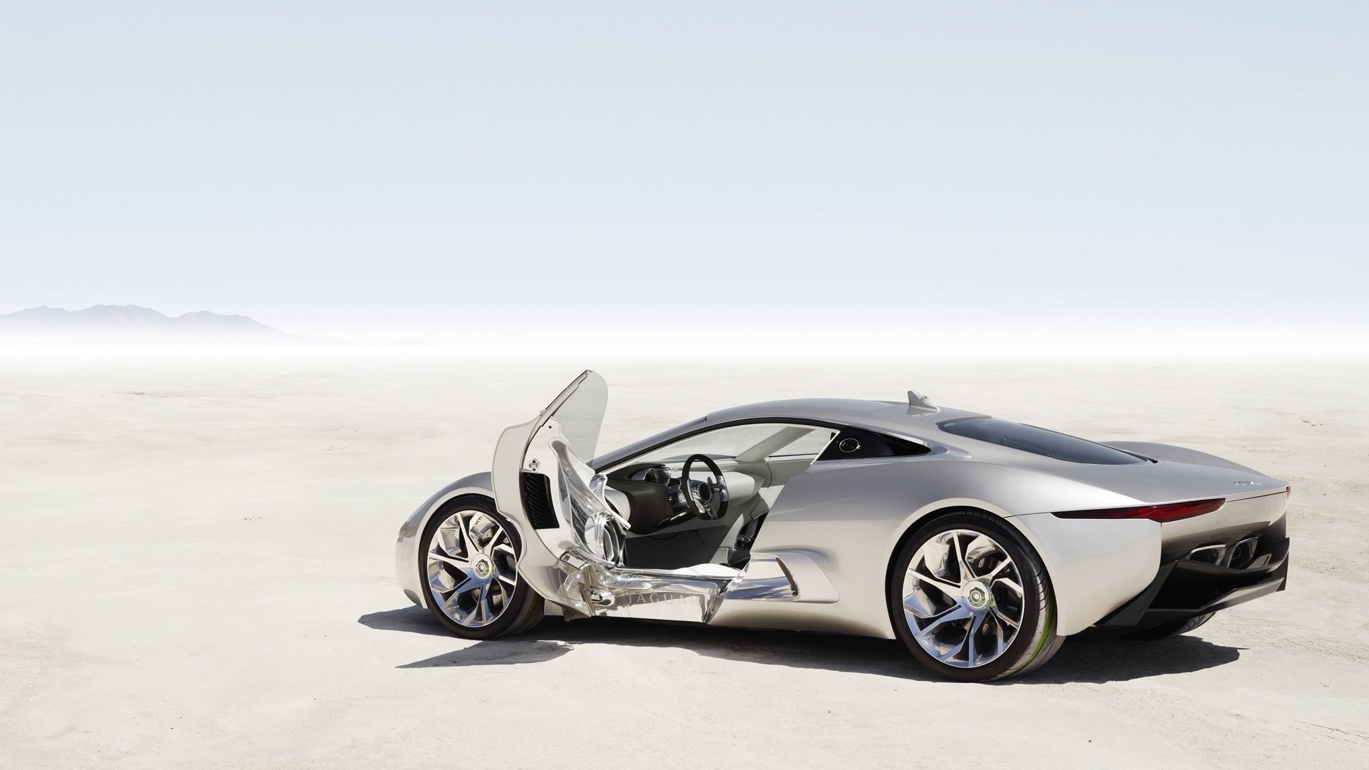 Jaguar C-X75 Concept Car on a Salt Flat HD Wallpaper