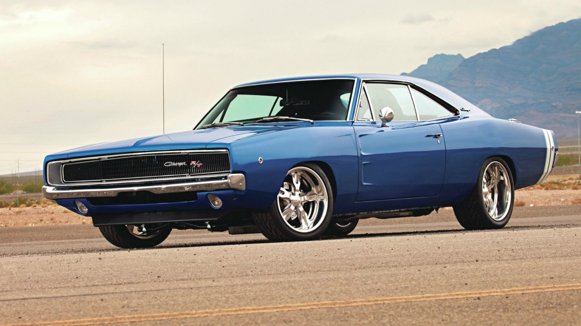 Blue 1968 Dodge Charger R/T HD Wallpaper