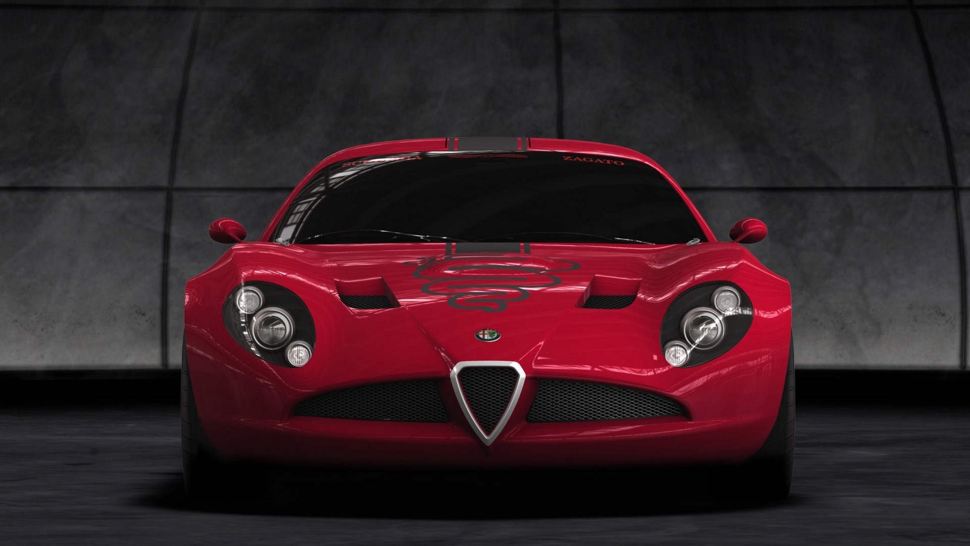 Red Alfa Romeo Zagato sports car HD Wallpaper