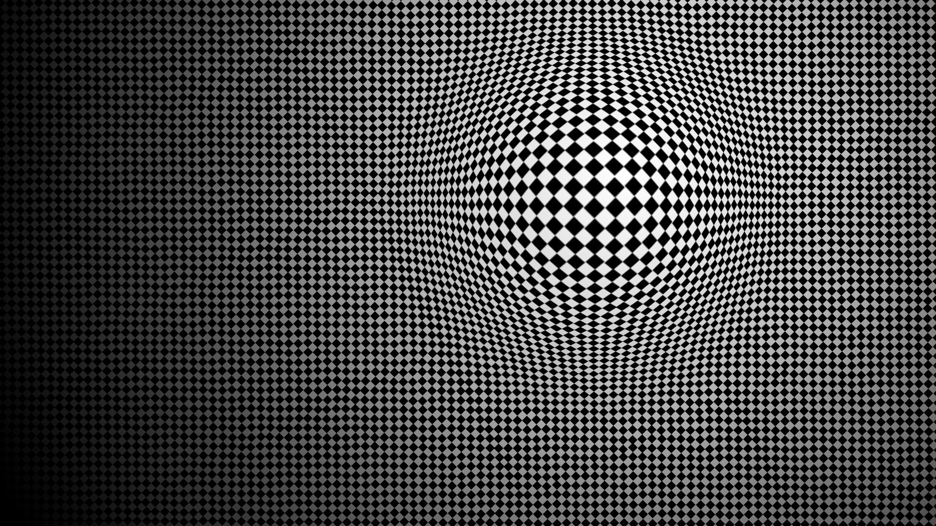 3D Sphere Optical Illusion Black and White HD Wallpaper