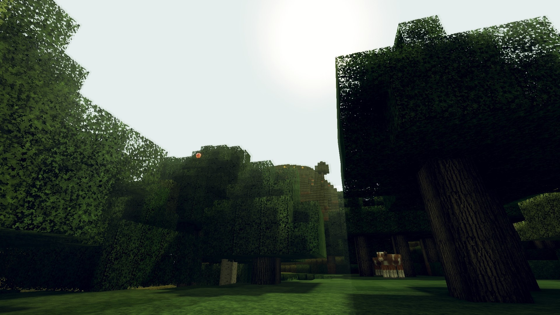 Minecraft forest with trees and grass HD Wallpaper