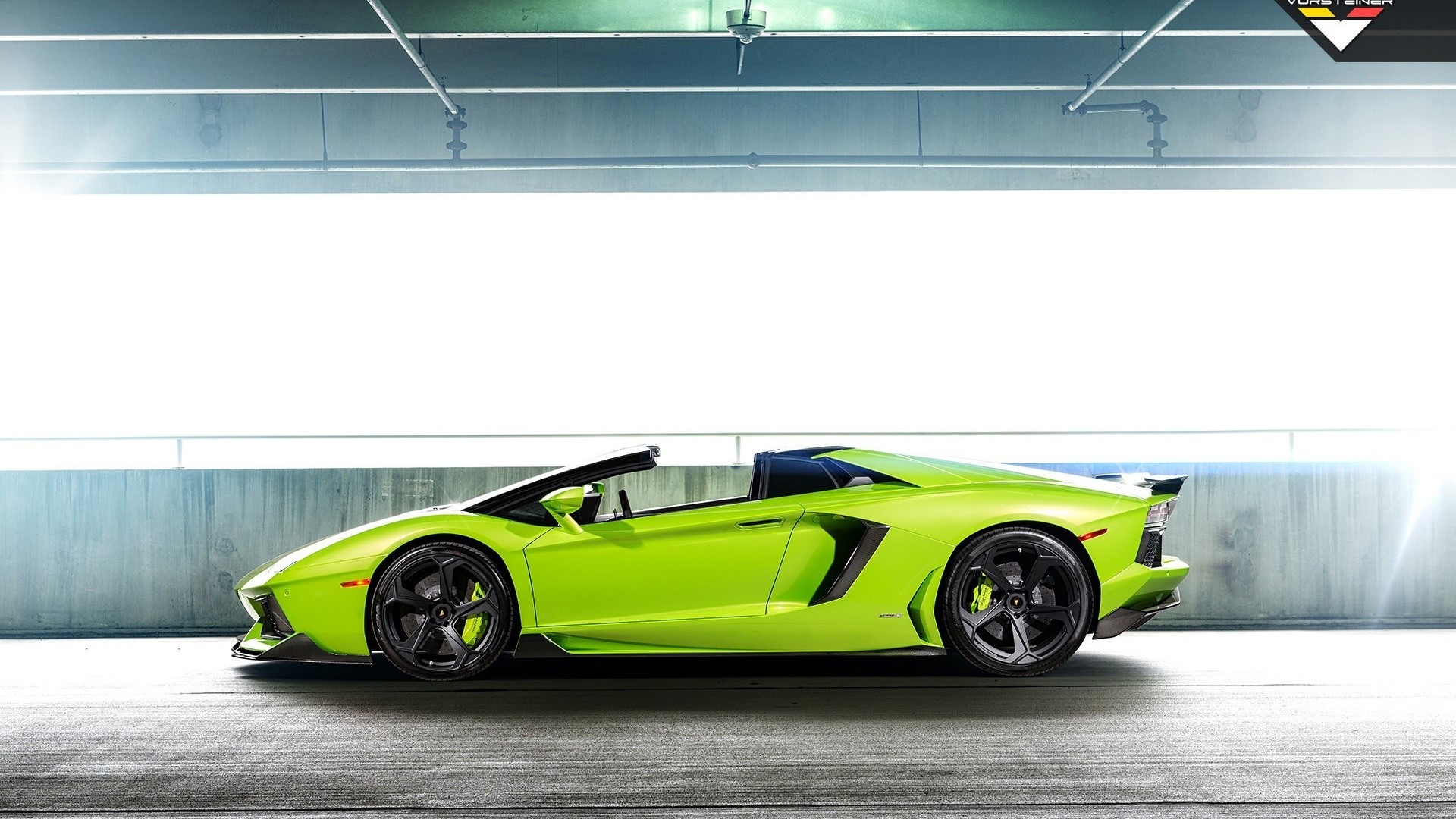 Lamborghini Aventador V Verde Ithaca Roadster HD Wallpaper
