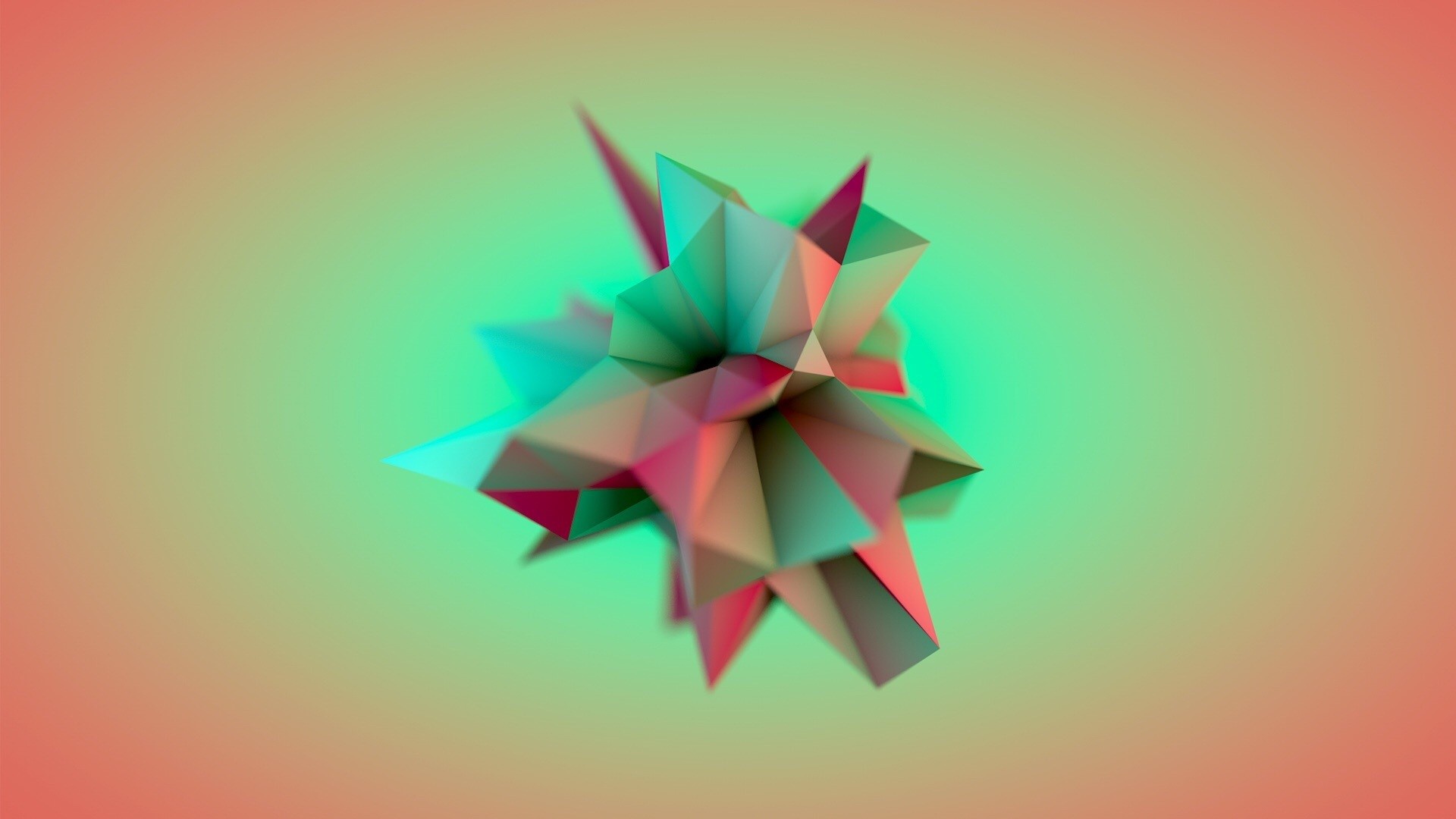 3D Geometric Origami Sculpture HD Wallpaper