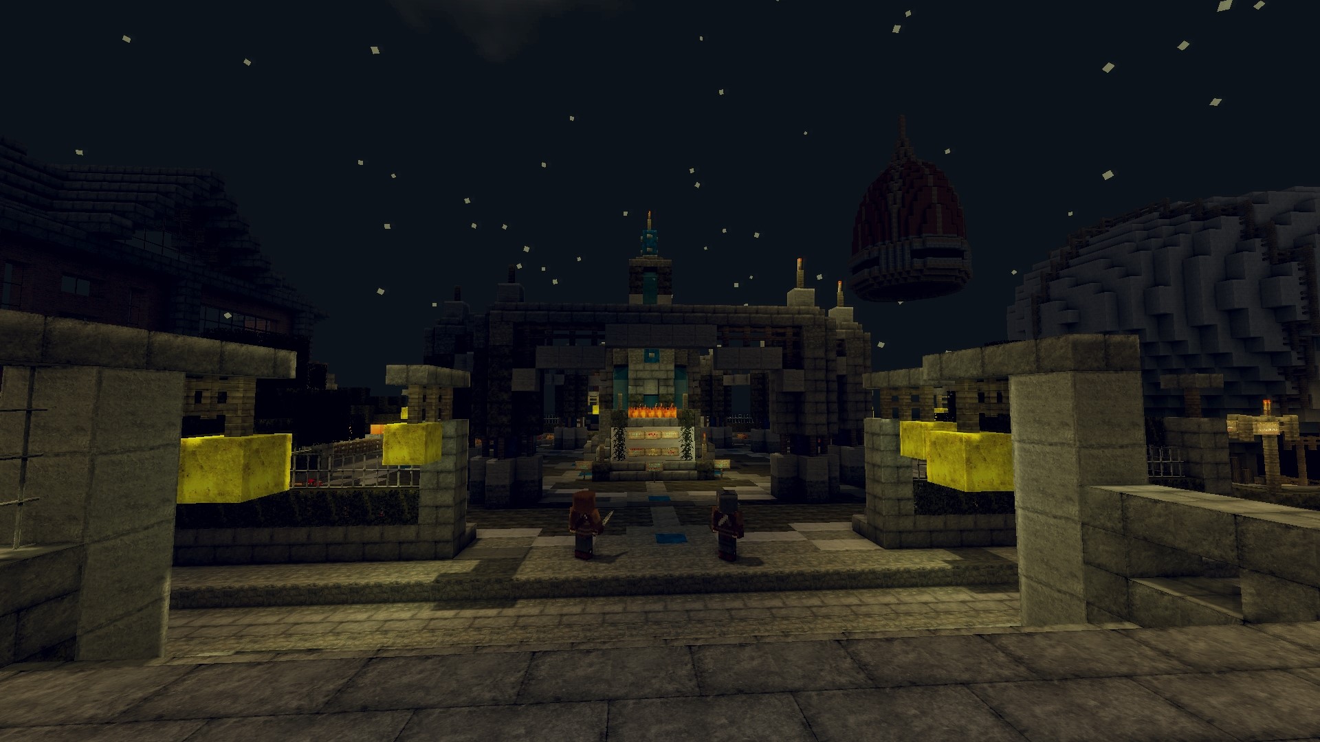 Minecraft Adventure at Night HD Wallpaper