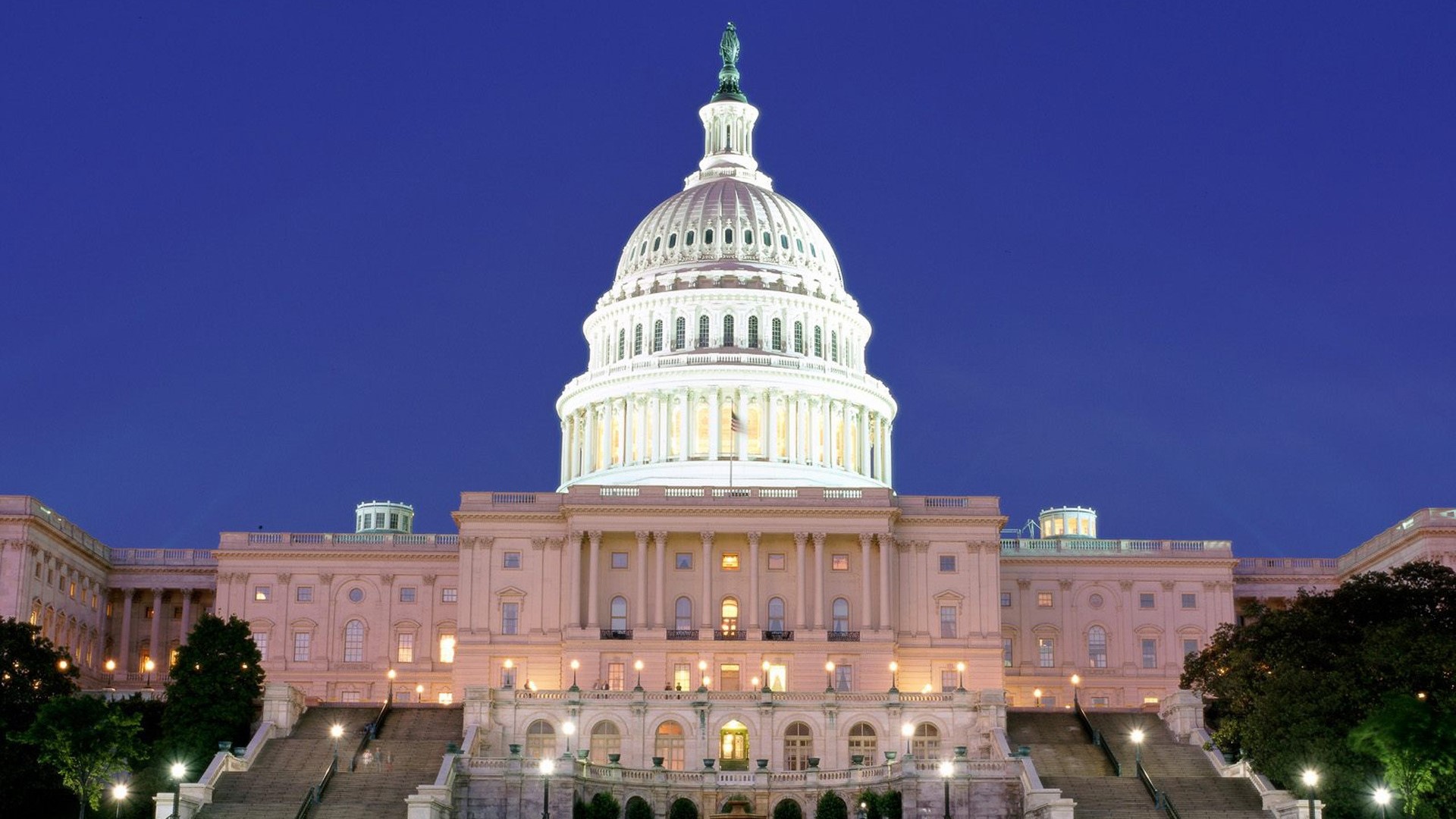 United States Capitol Building at Night HD Wallpaper