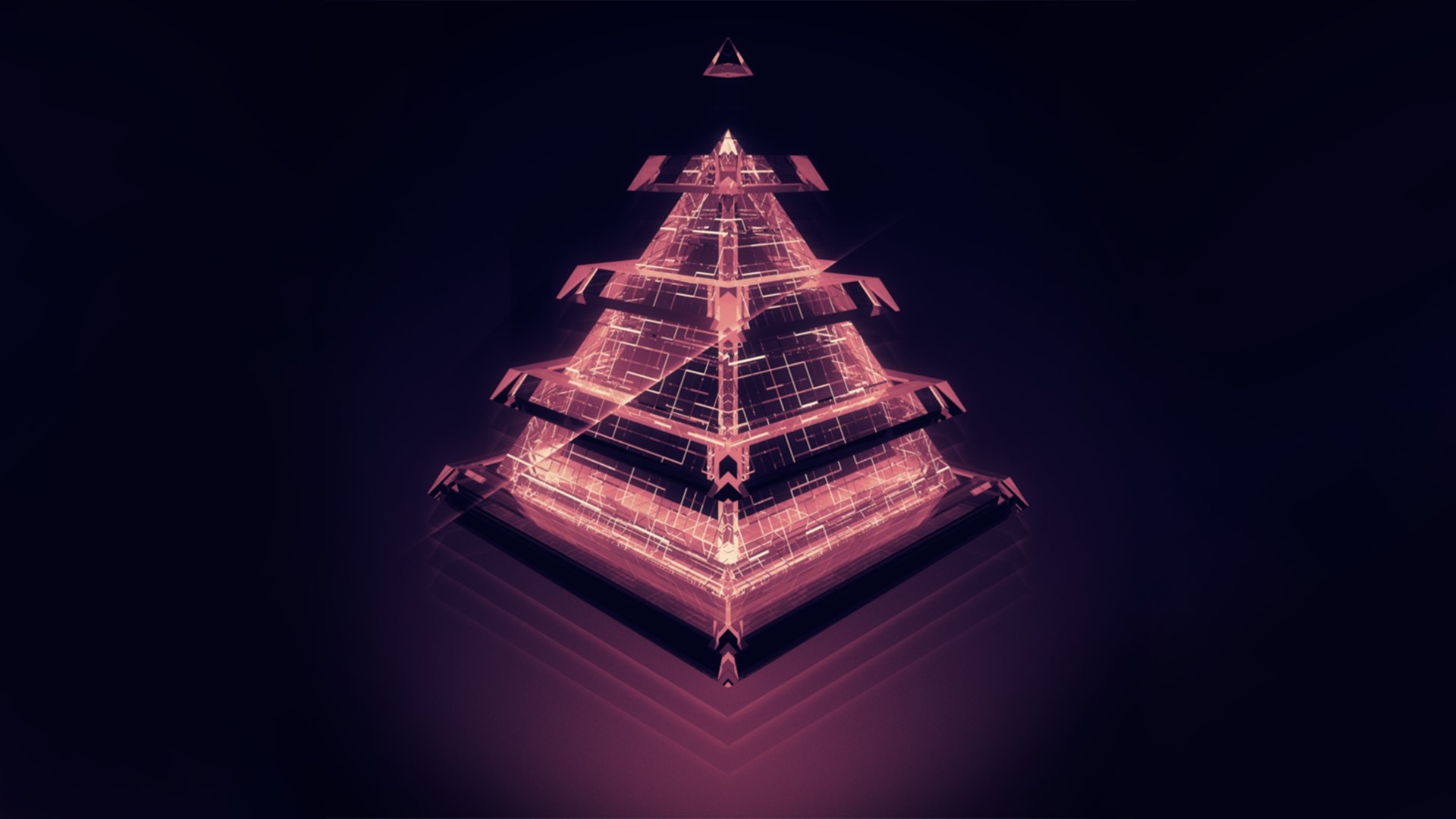 3D Light Pyramid Design HD Wallpaper
