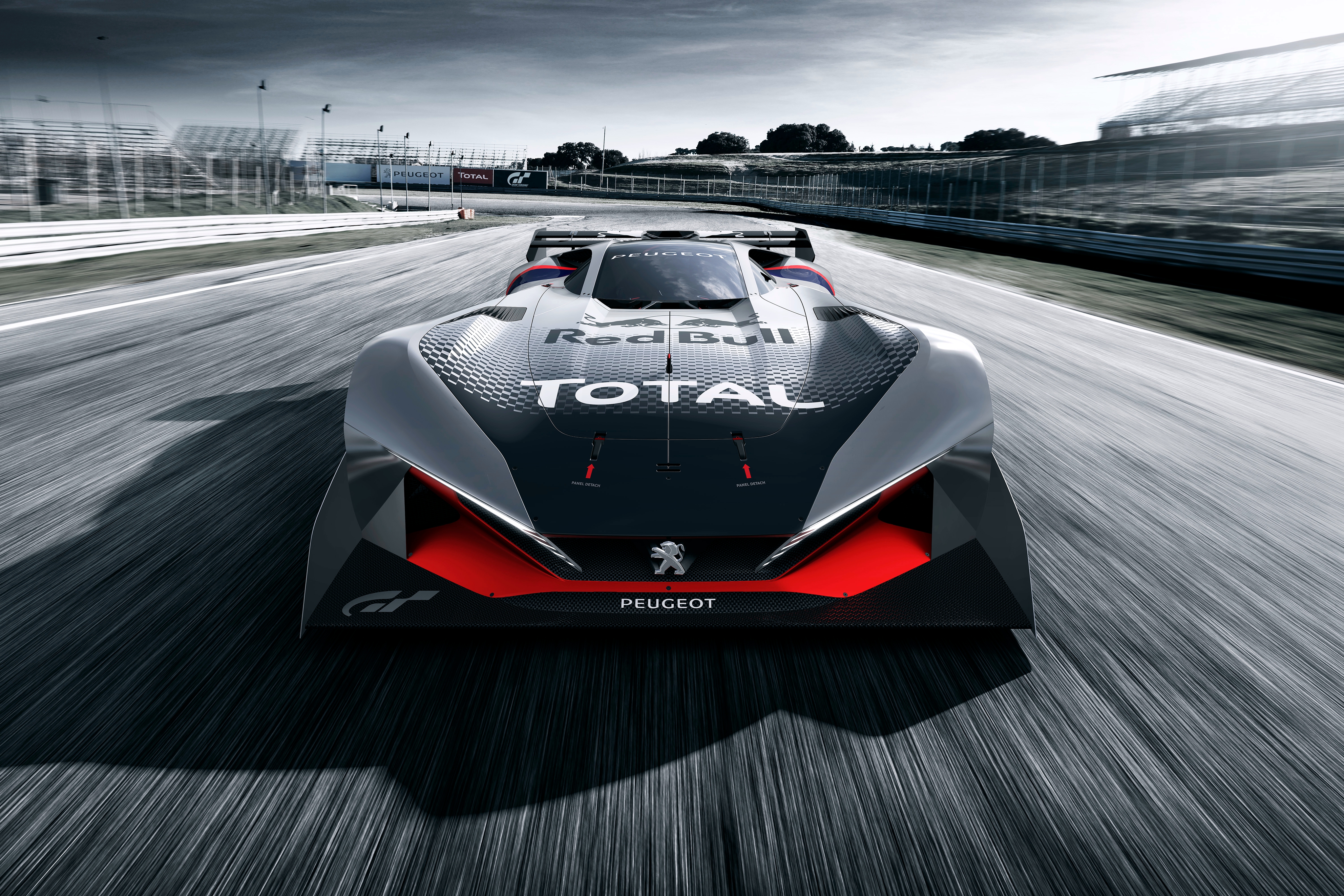4K Peugeot L750 R Hybrid Vision Gran Turismo HD Wallpaper