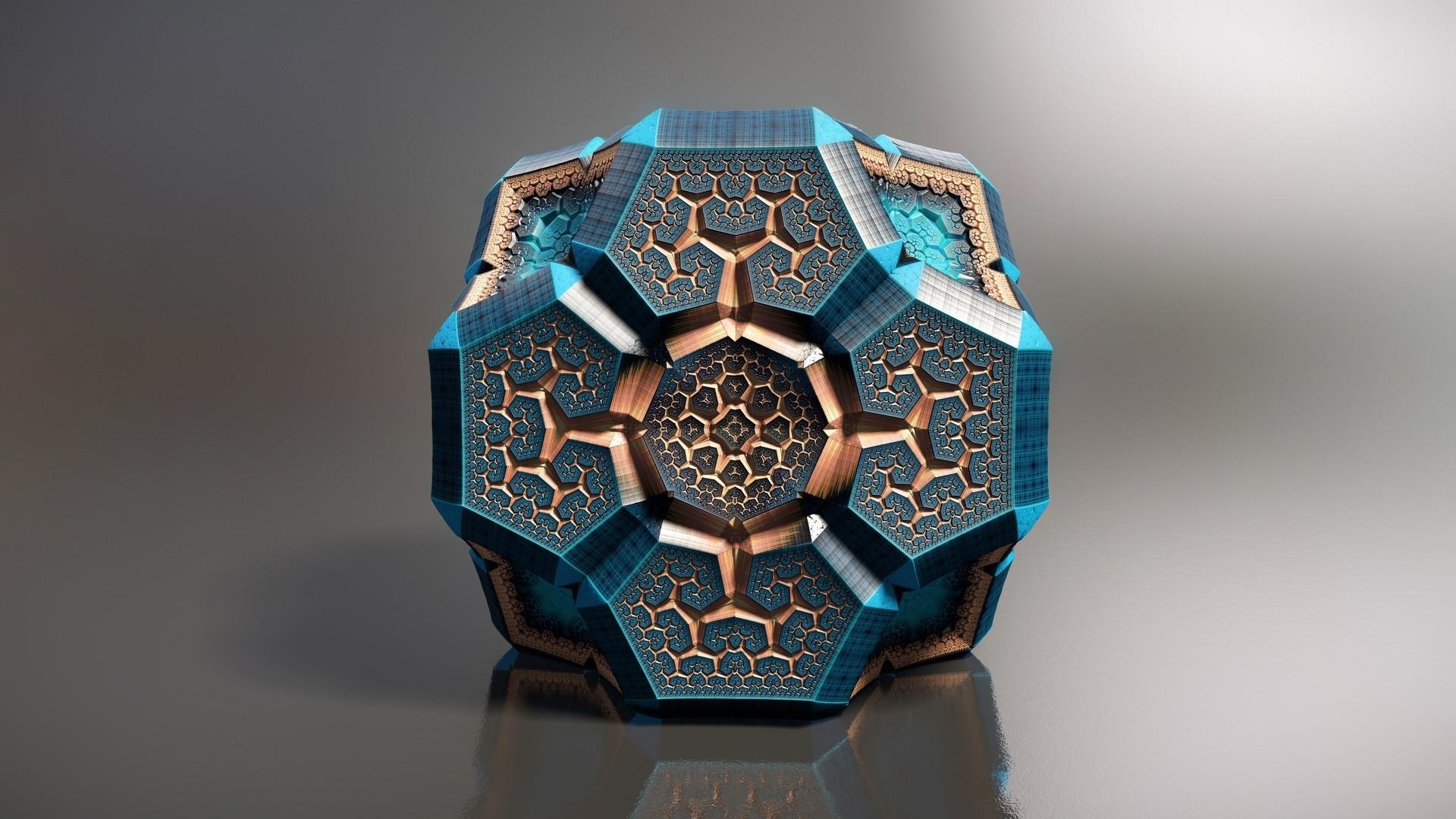 3D fractal geometric artifact HD Wallpaper