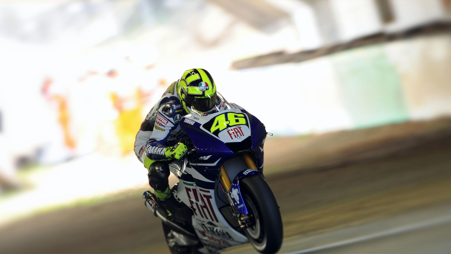 Valentino Rossi Yamaha Fiat Motorcycle Racing HD Wallpaper