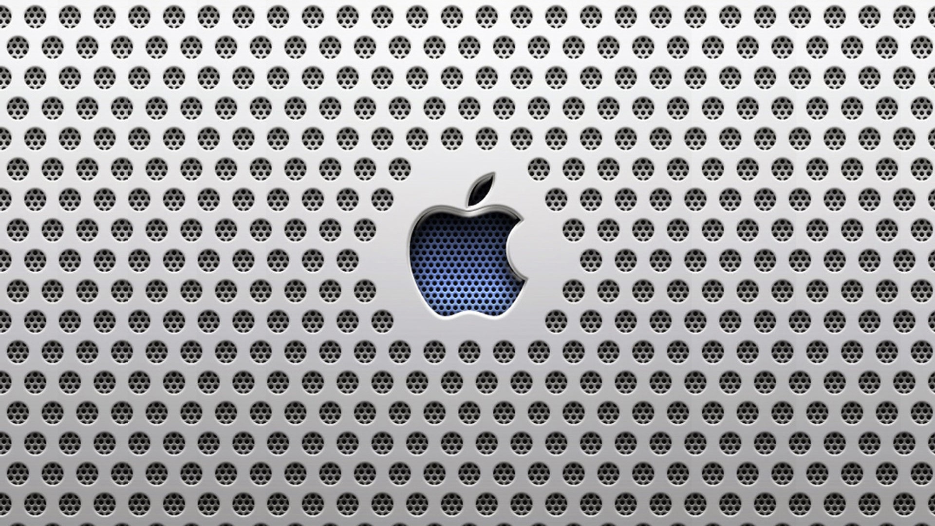 Apple Logo on Metal Mesh HD Wallpaper