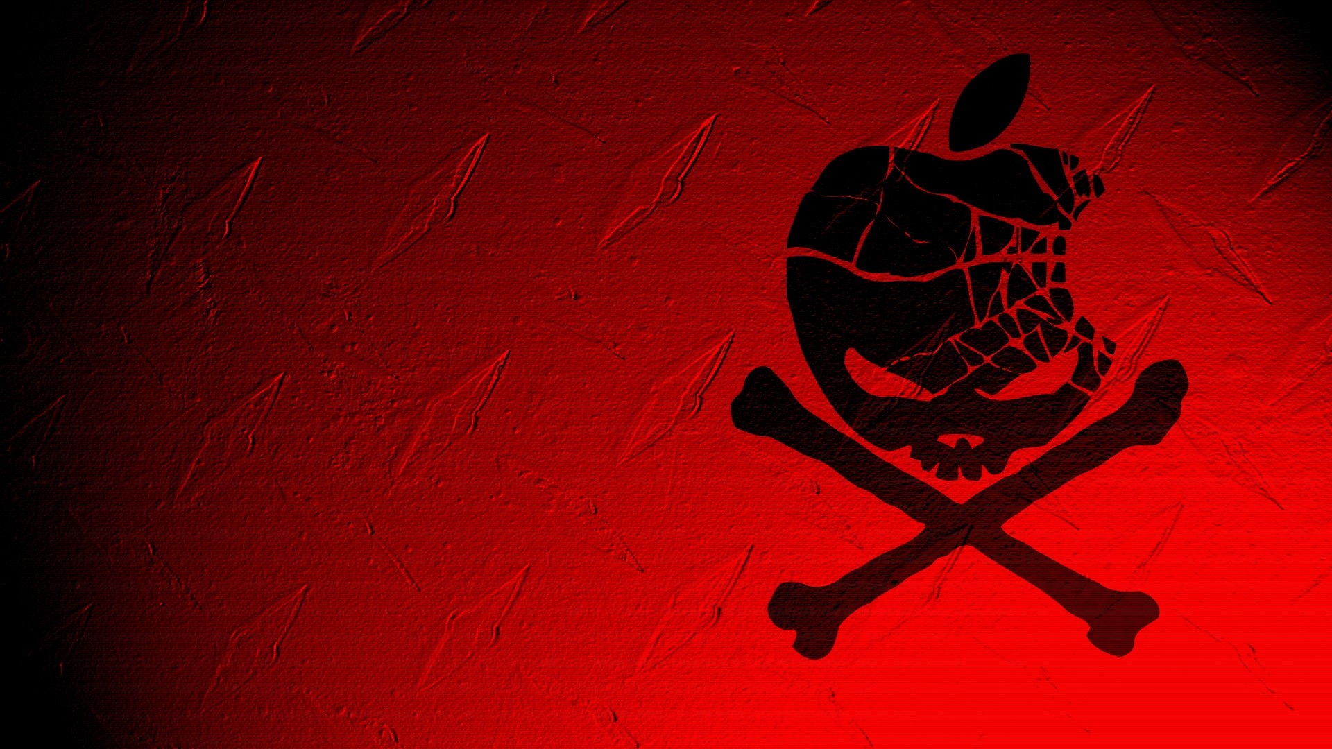 Cracked Apple Skull and Crossbones Pirate Logo HD Wallpaper