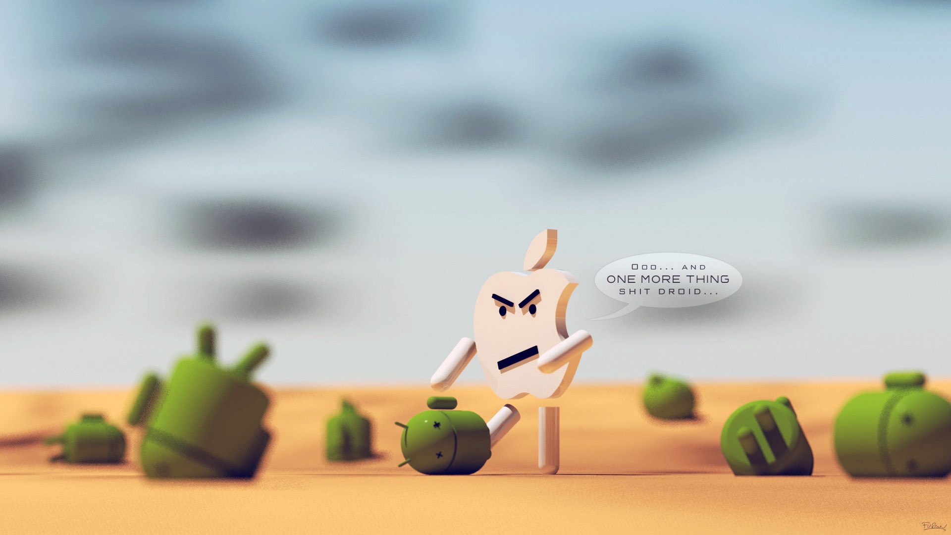Apple vs Android Droids HD Wallpaper