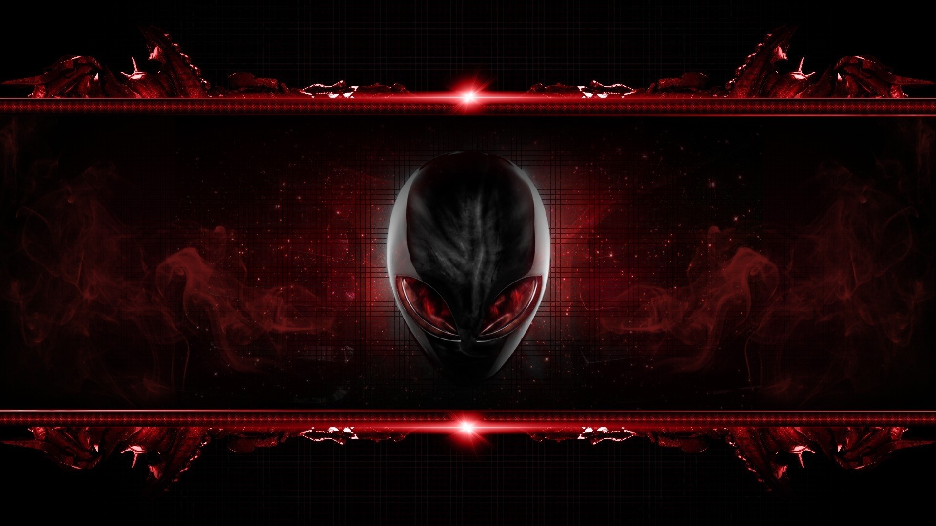 Alienware Logo with Red Accents HD Wallpaper