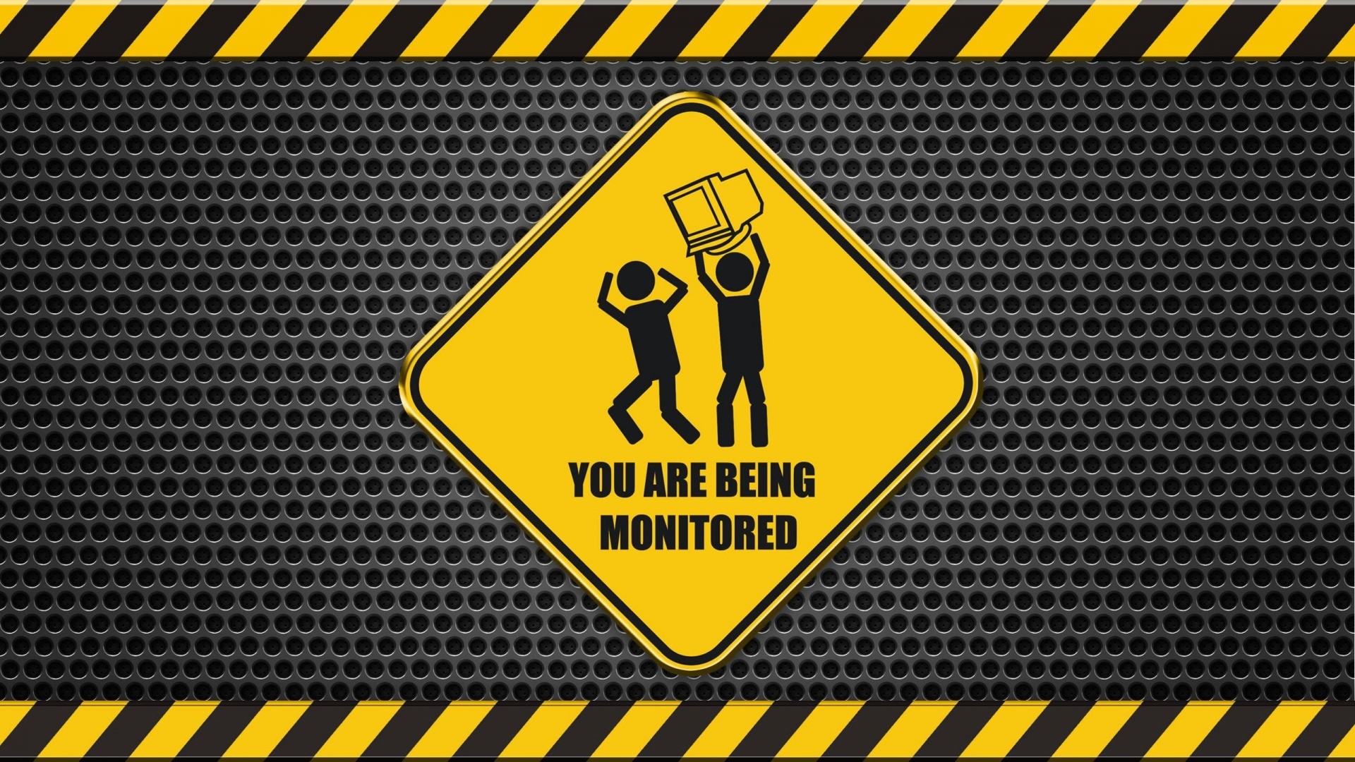 Warning Sign: You Are Being Monitored HD Wallpaper