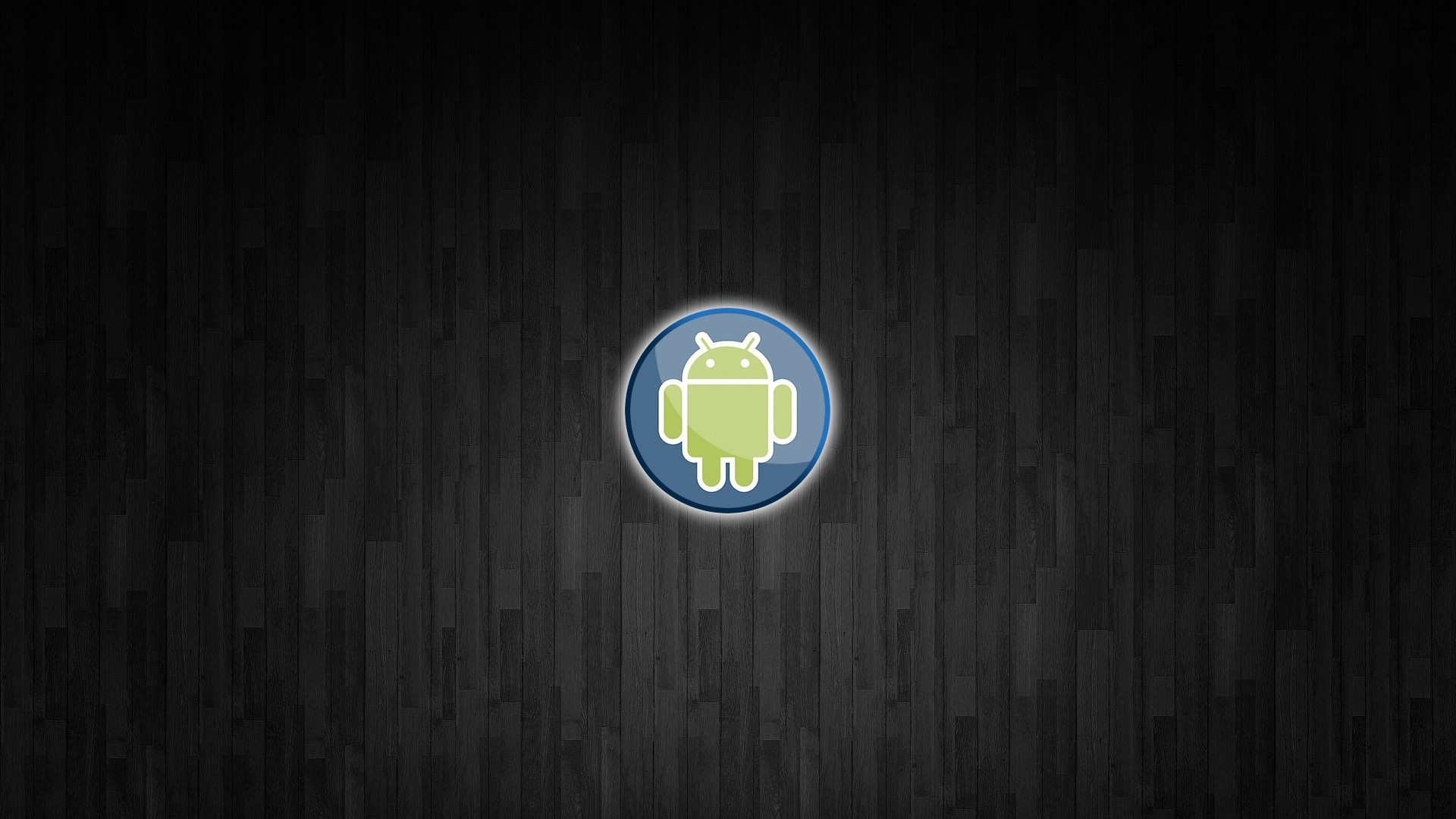 Android Logo on Dark Wood HD Wallpaper