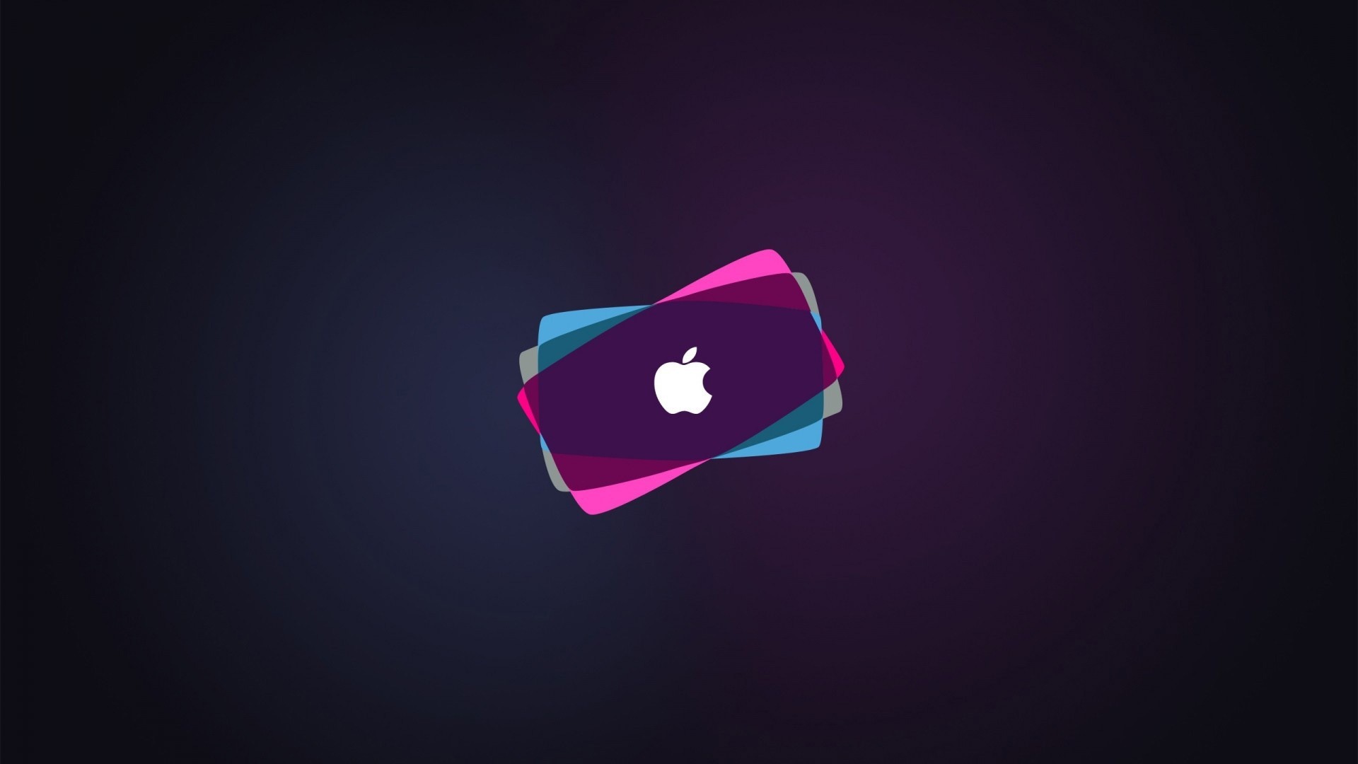 Apple Logo on Abstract Purple and Pink Shapes HD Wallpaper