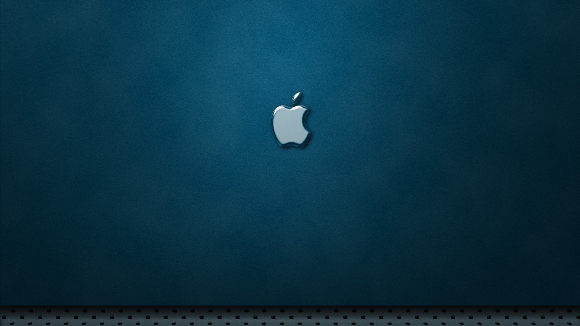 Blue Chrome Apple Logo HD Wallpaper