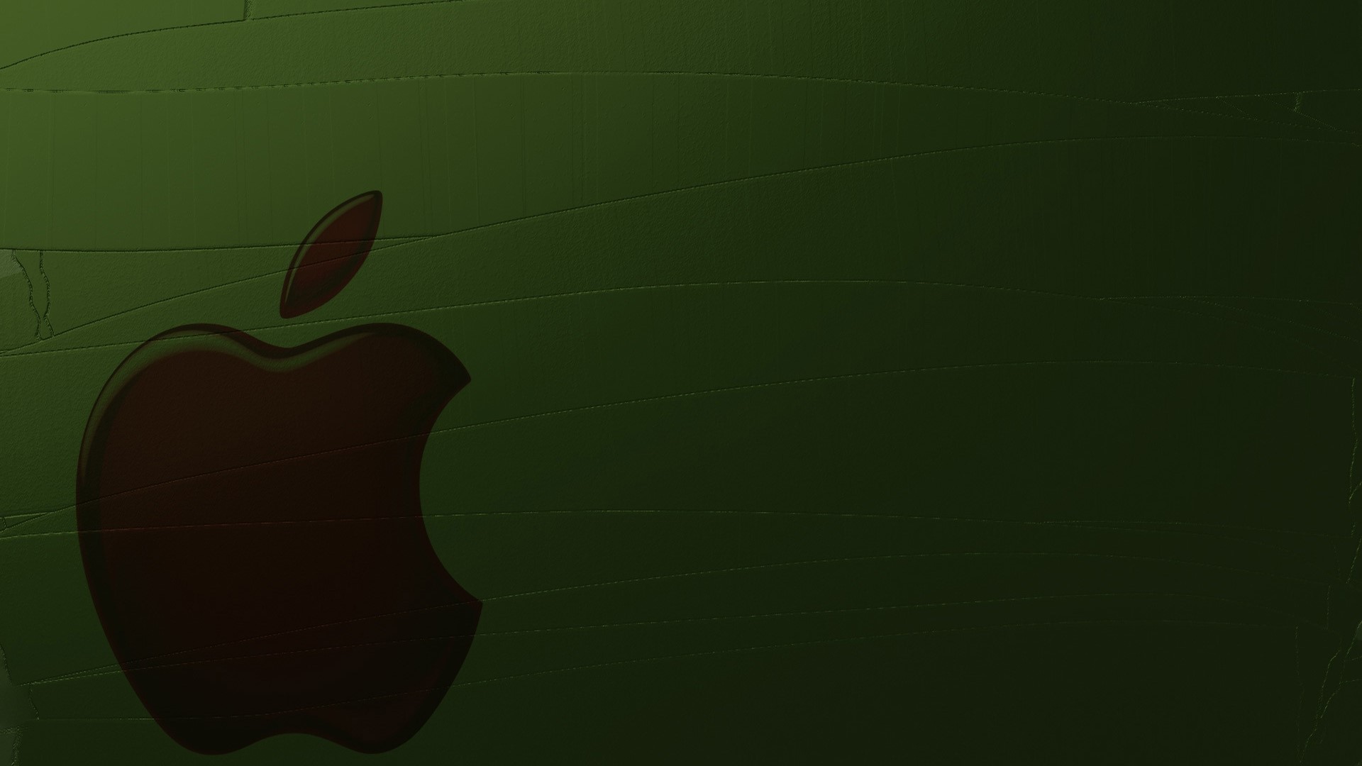 Apple Logo on Green Textured Background HD Wallpaper