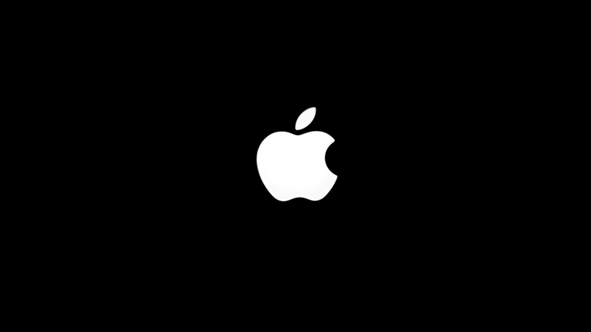 Apple Logo on Black Background HD Wallpaper