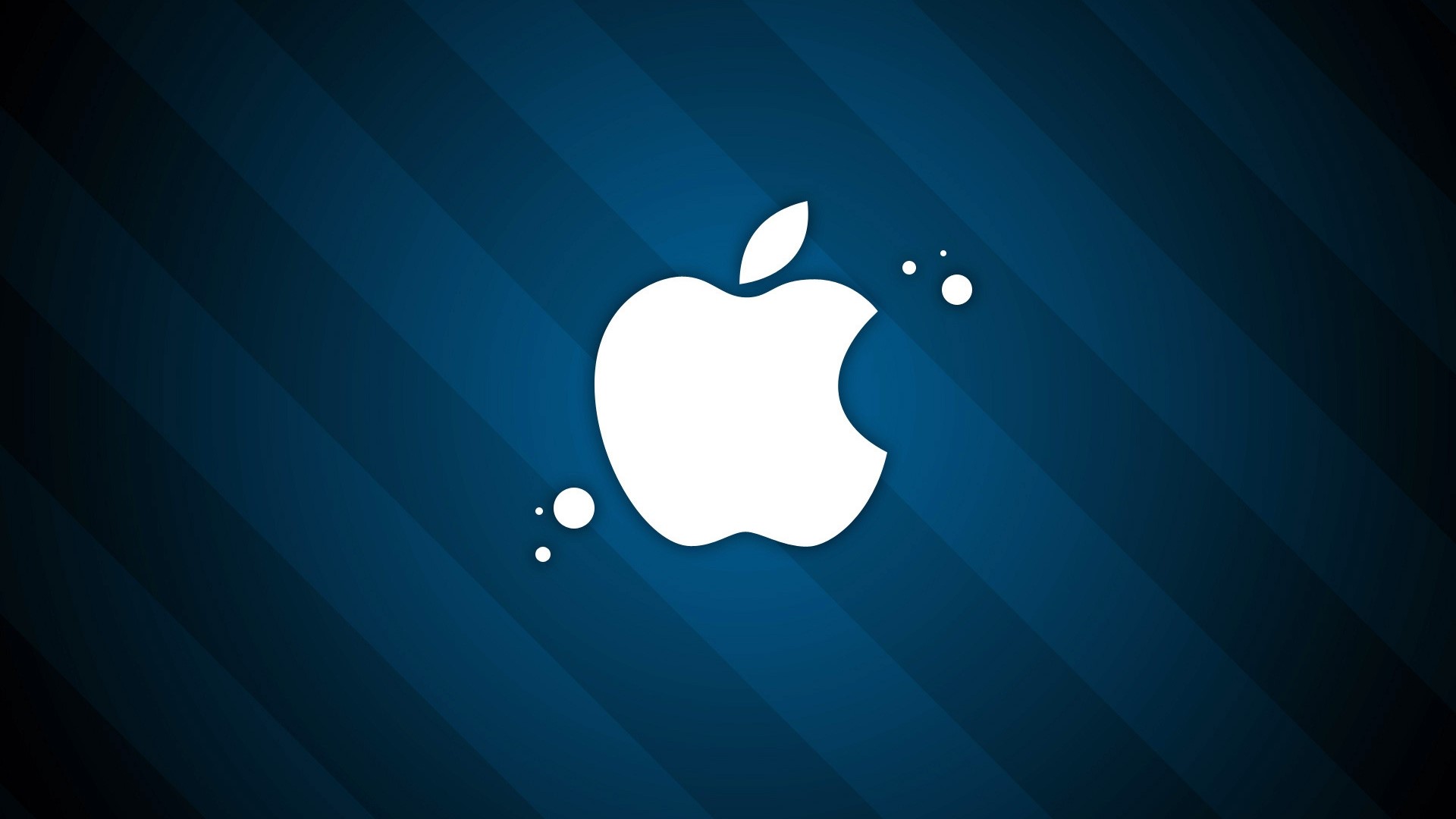 Apple Logo on Blue Striped Background HD Wallpaper