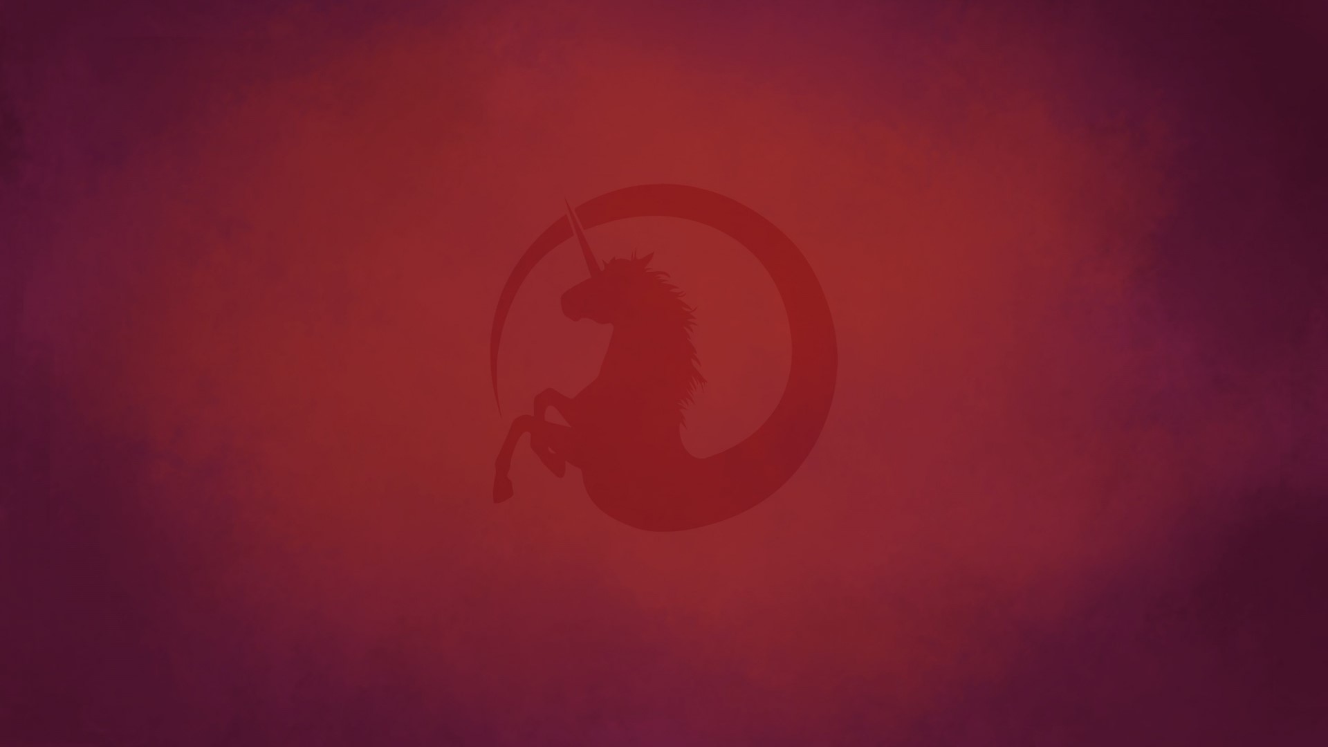 Linux Unicorn logo on red background HD Wallpaper