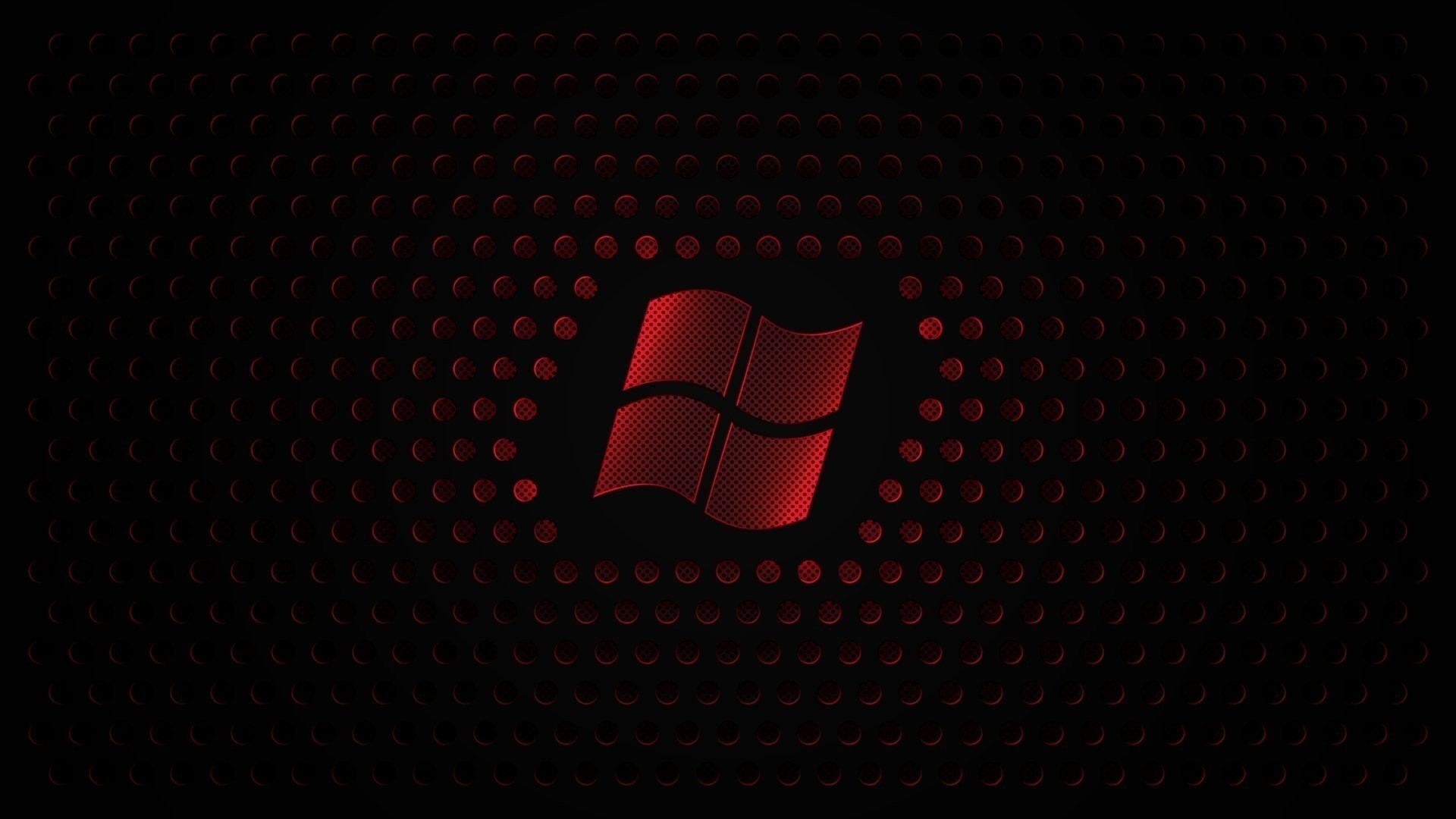 Red Windows Logo on Dark Background HD Wallpaper