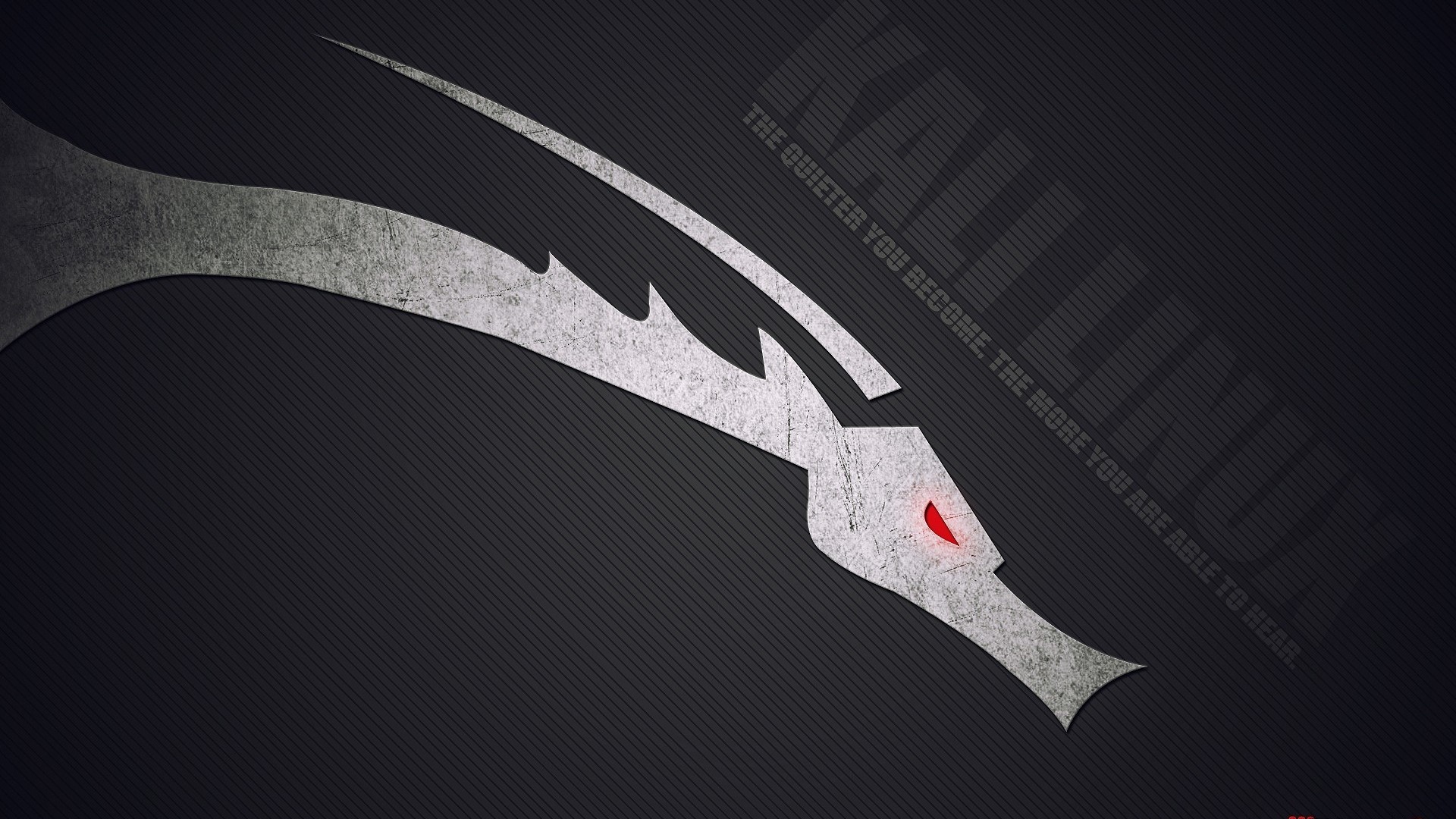 Kali Linux dragon logo with quote HD Wallpaper