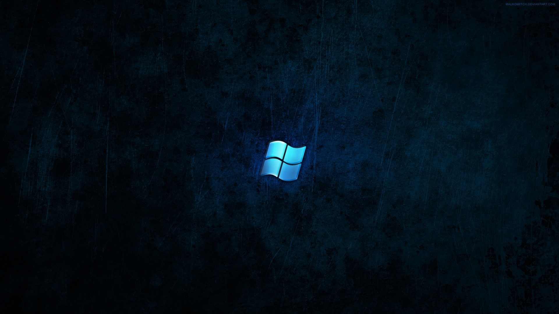 Windows logo on dark blue background HD Wallpaper