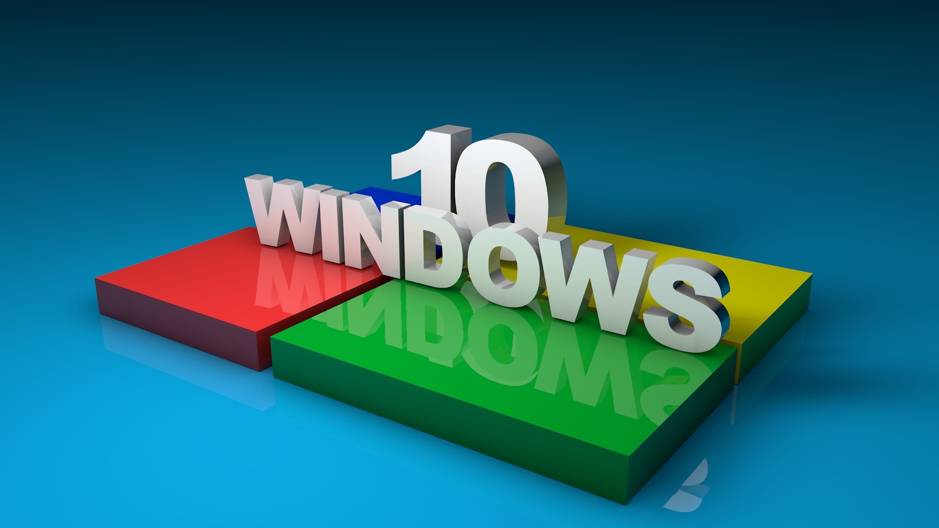 Windows 10 logo with 3D text HD Wallpaper