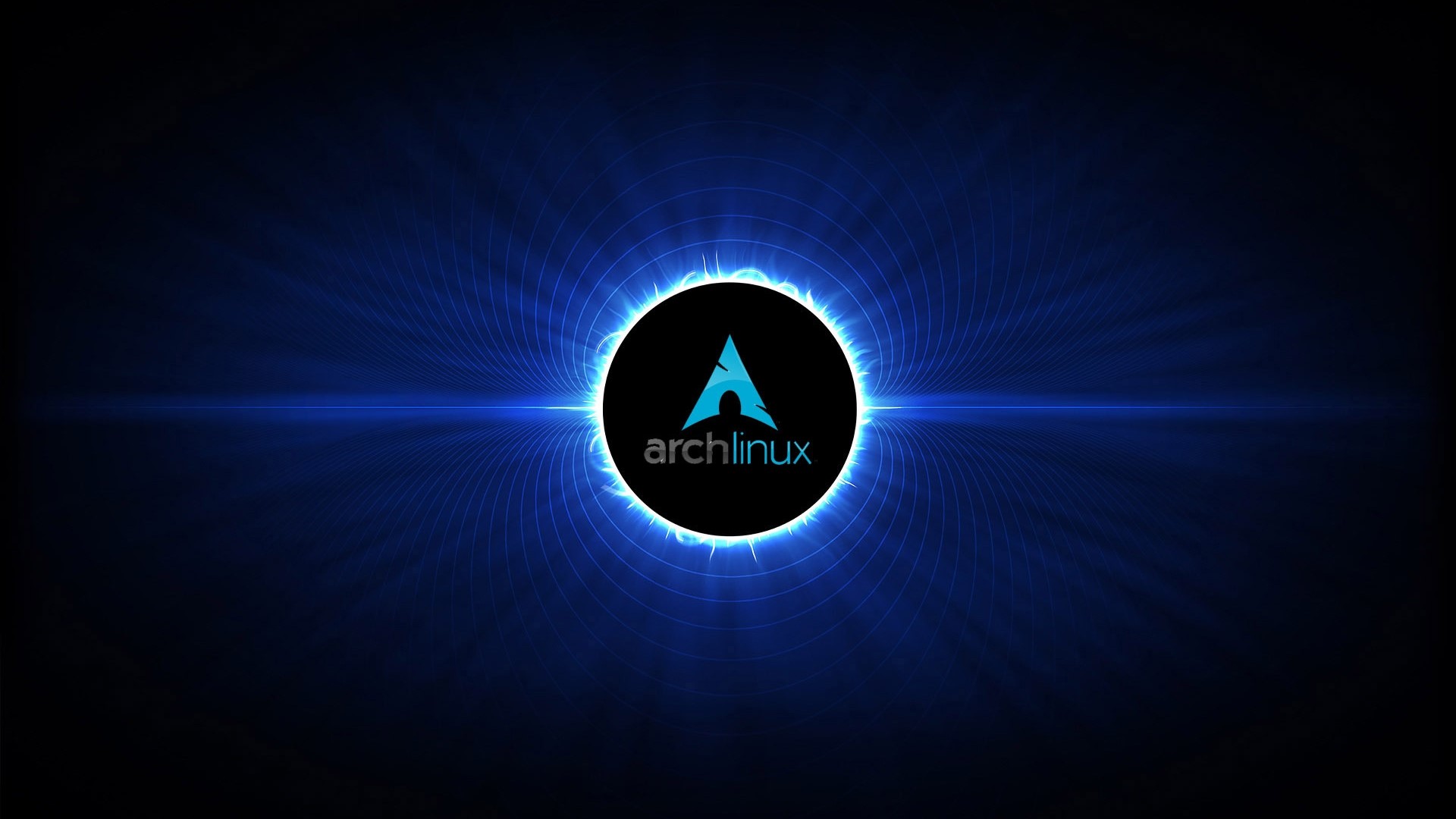 Arch Linux Logo with Blue Energy Aura HD Wallpaper