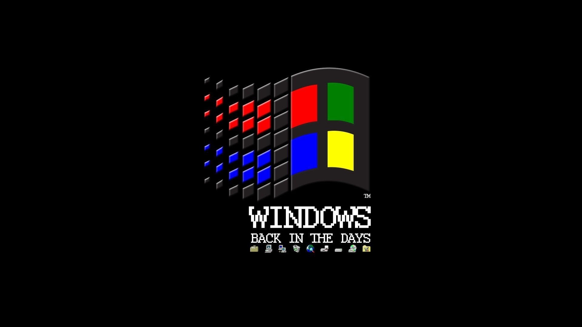 Windows Back in the Days Logo HD Wallpaper