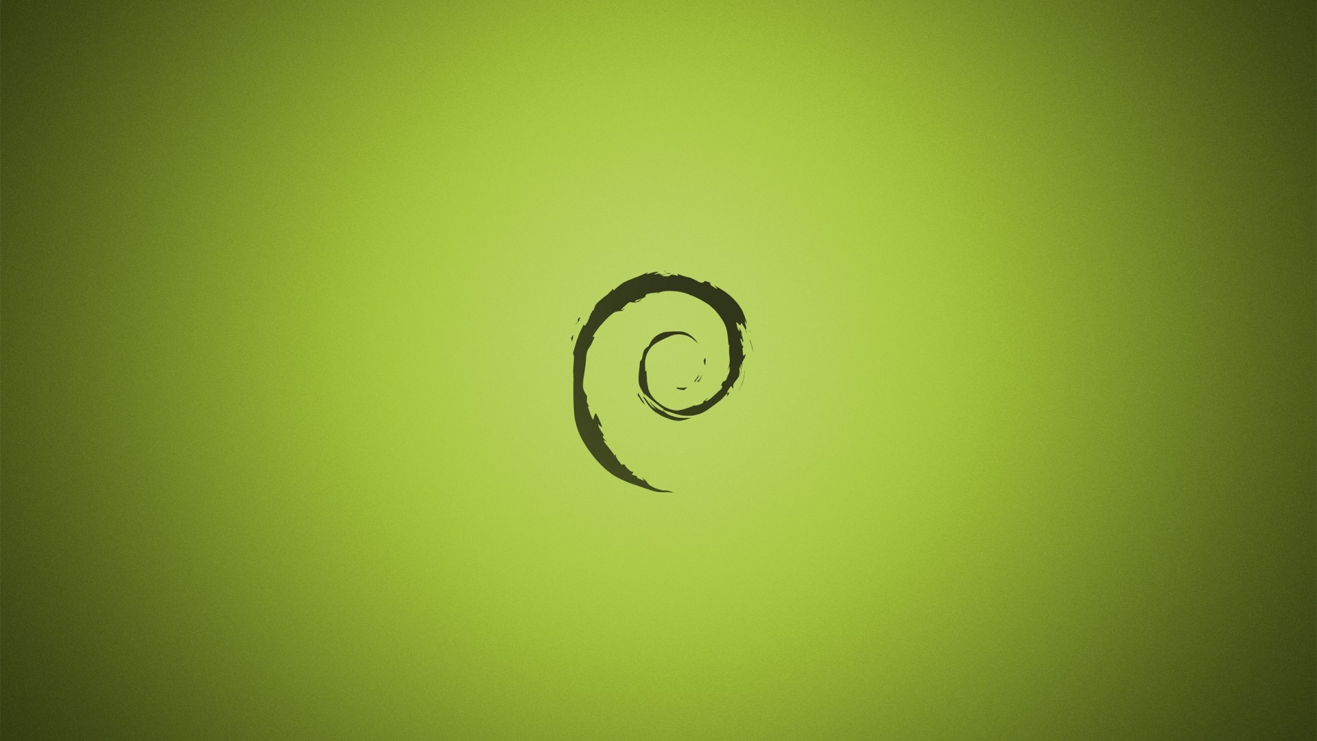 Debian Linux logo on a green gradient background HD Wallpaper