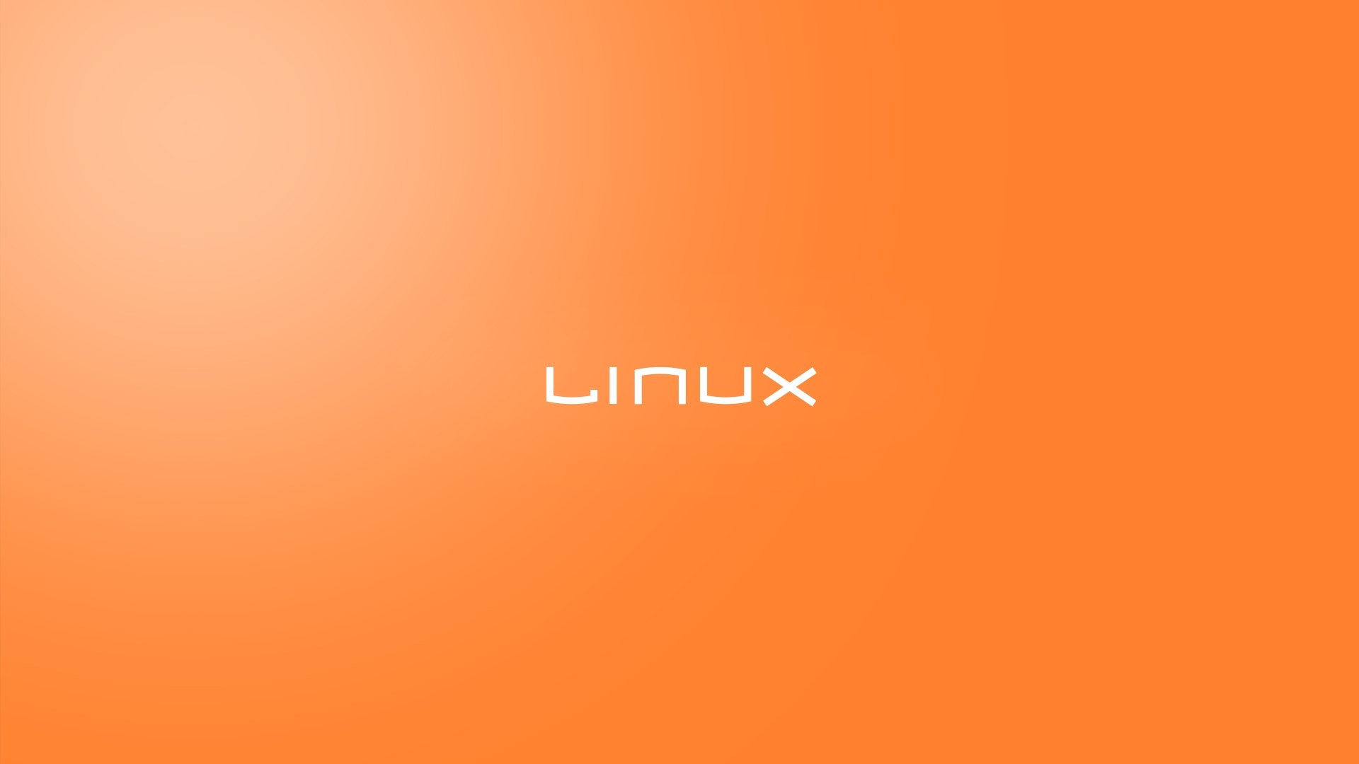 Linux logo on orange background HD Wallpaper