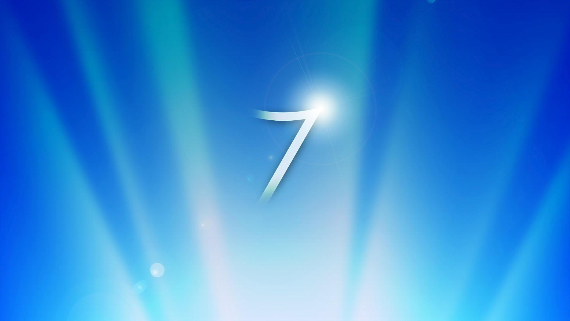 Windows 7 logo with blue light rays HD Wallpaper