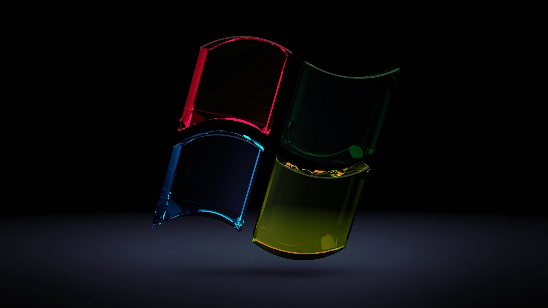 Windows Glass Logo 3D HD Wallpaper