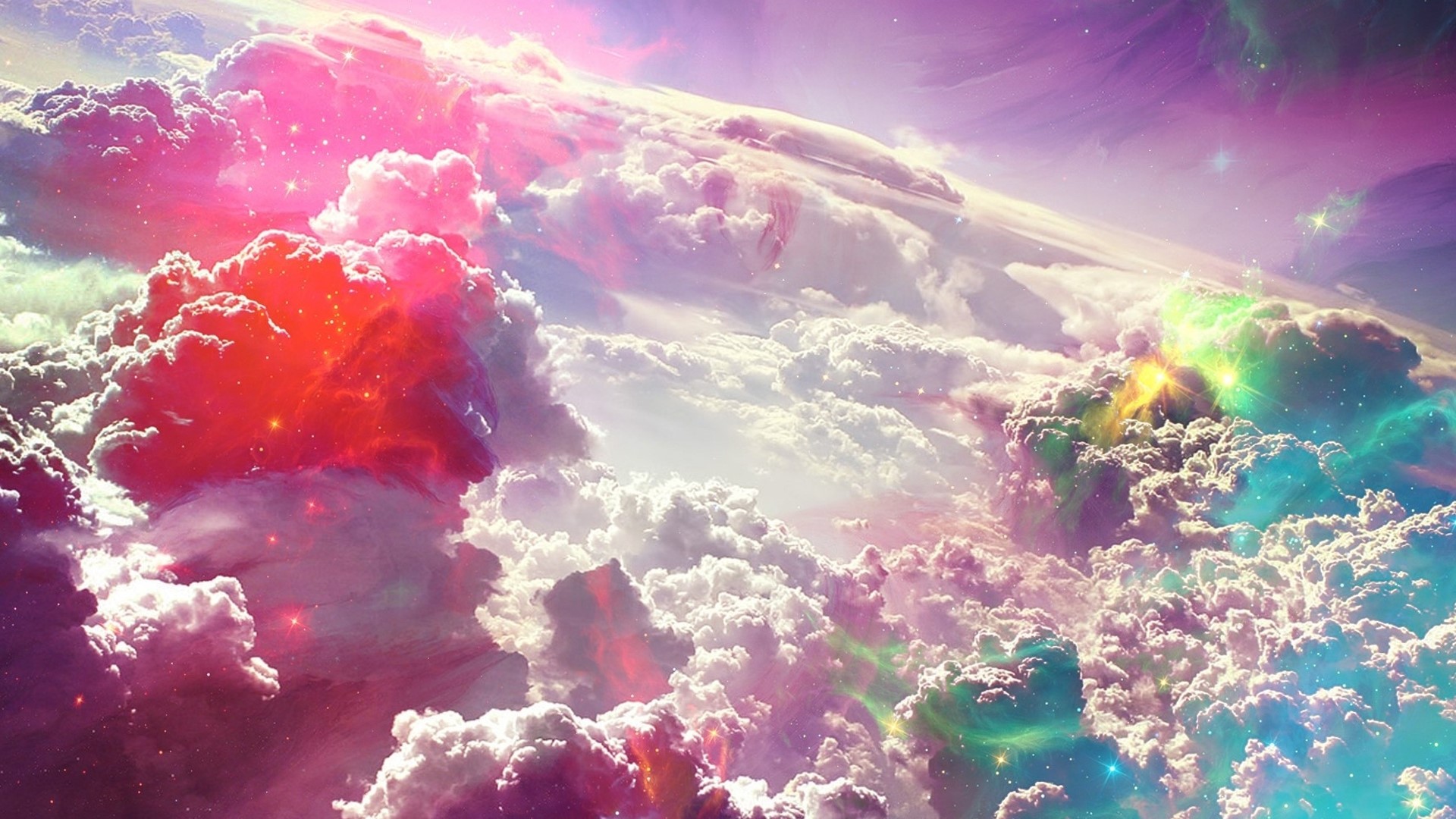 Colorful Fantasy Clouds in Space HD Wallpaper