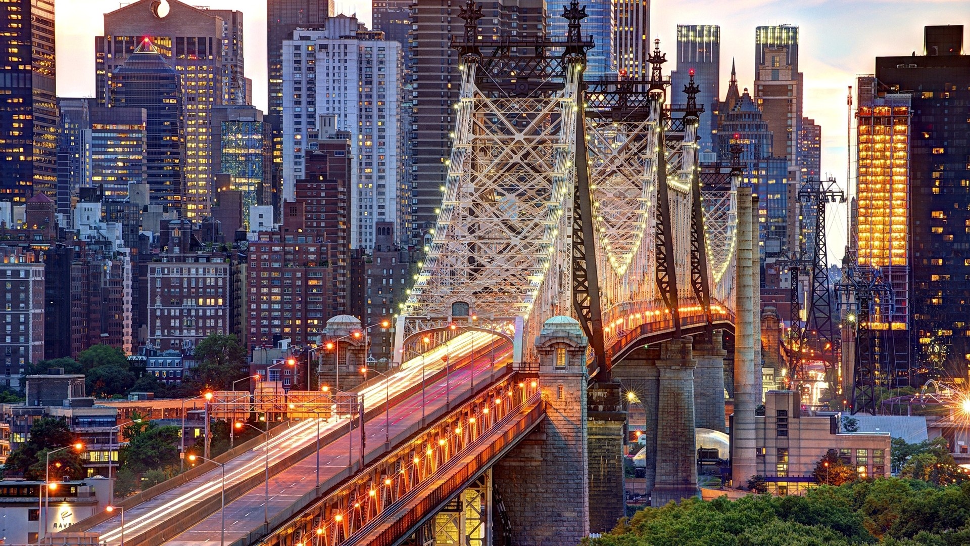 Queensboro Bridge, New York City Skyline HD Wallpaper