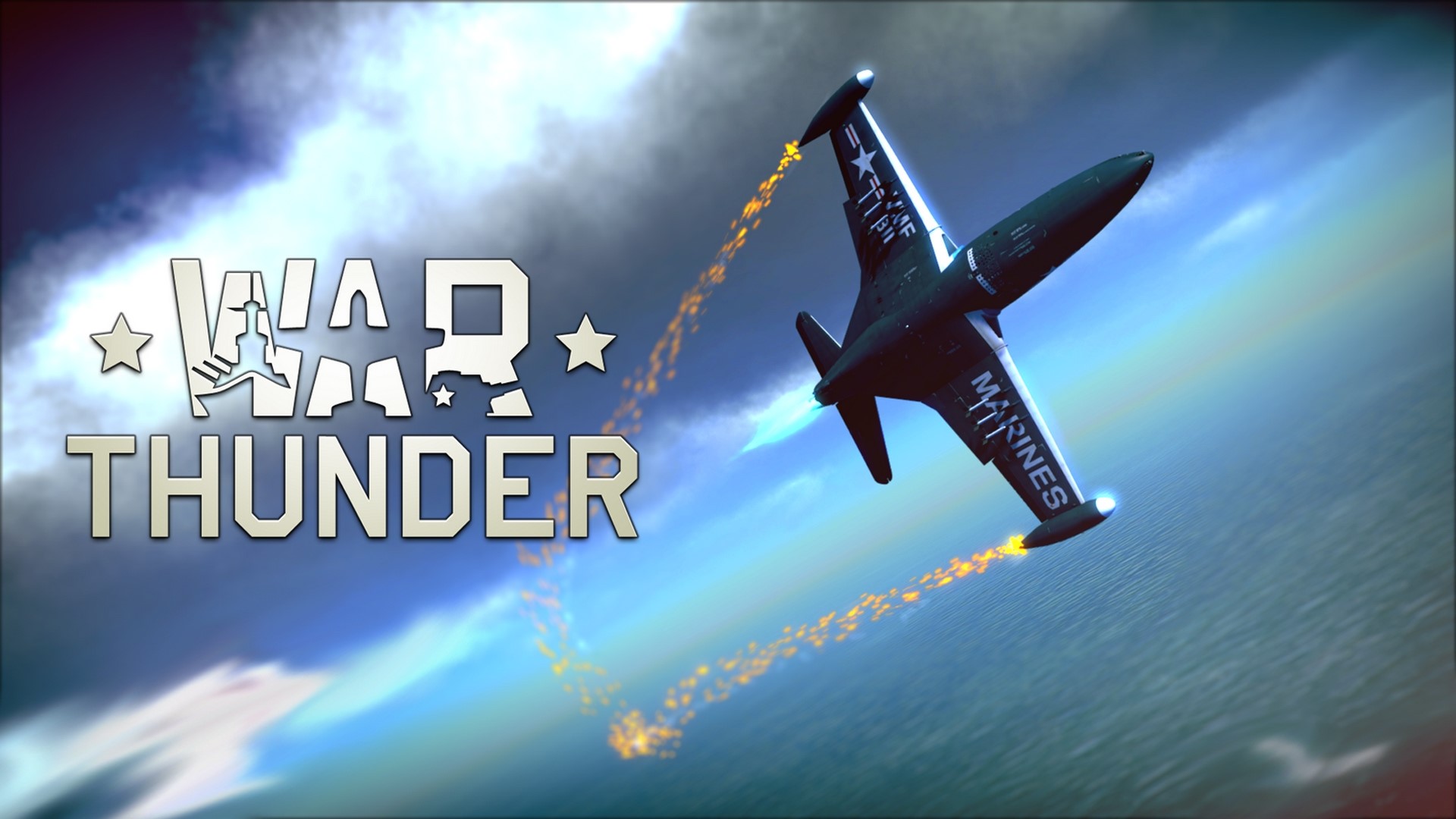 War Thunder game logo with jet fighter HD Wallpaper