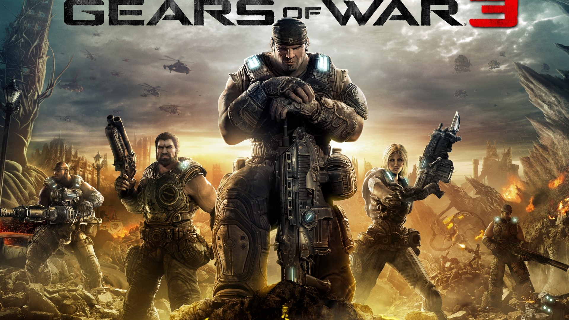 Gears of War 3 Marcus Fenix and allies HD Wallpaper