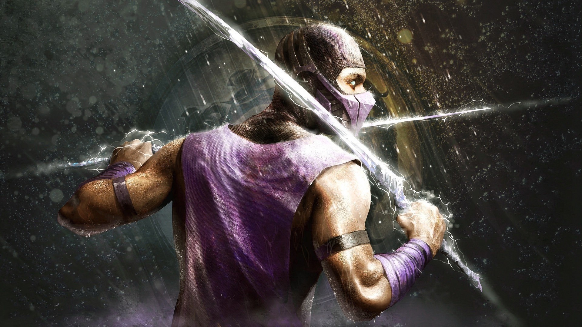Scorpion from Mortal Kombat with a spear HD Wallpaper