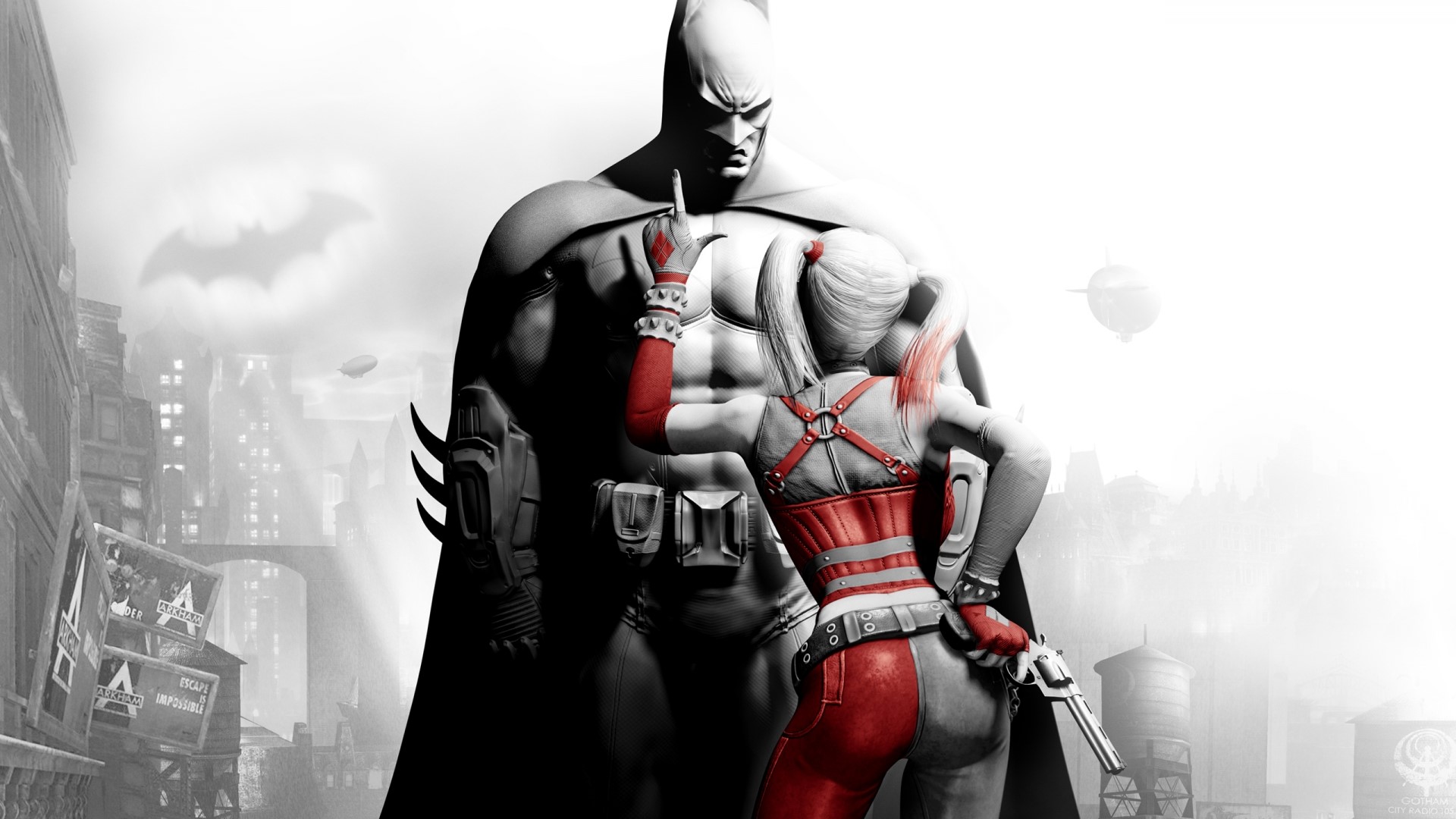 Batman and Harley Quinn from Batman: Arkham City HD Wallpaper