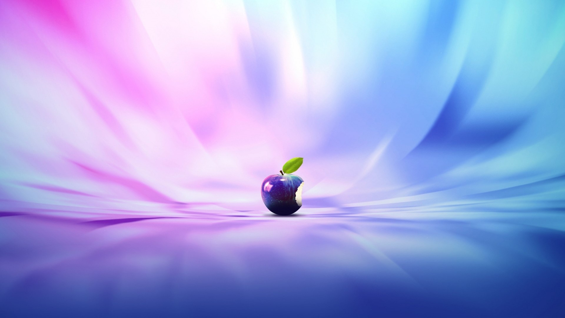 Purple Apple with Bite on Abstract Background HD Wallpaper