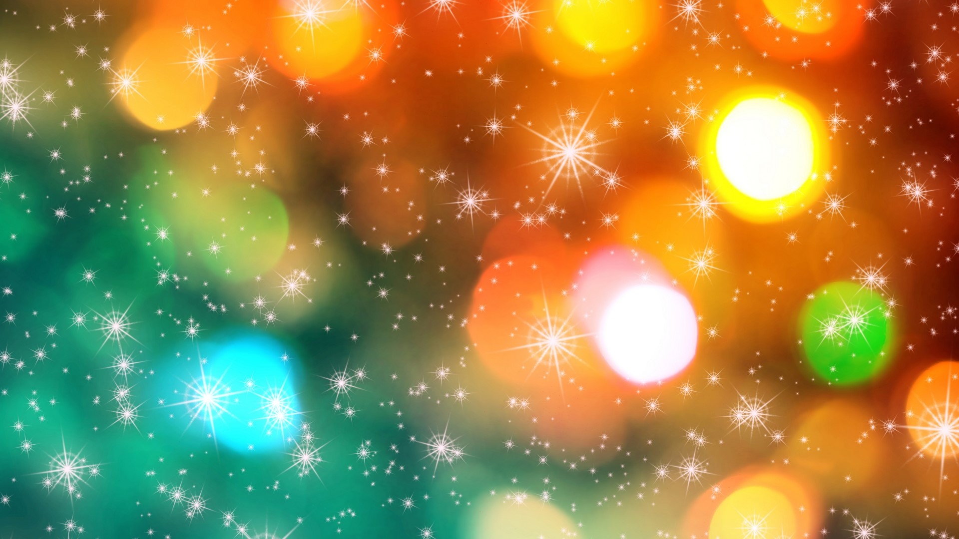 Colorful Bokeh Lights and Stars HD Wallpaper