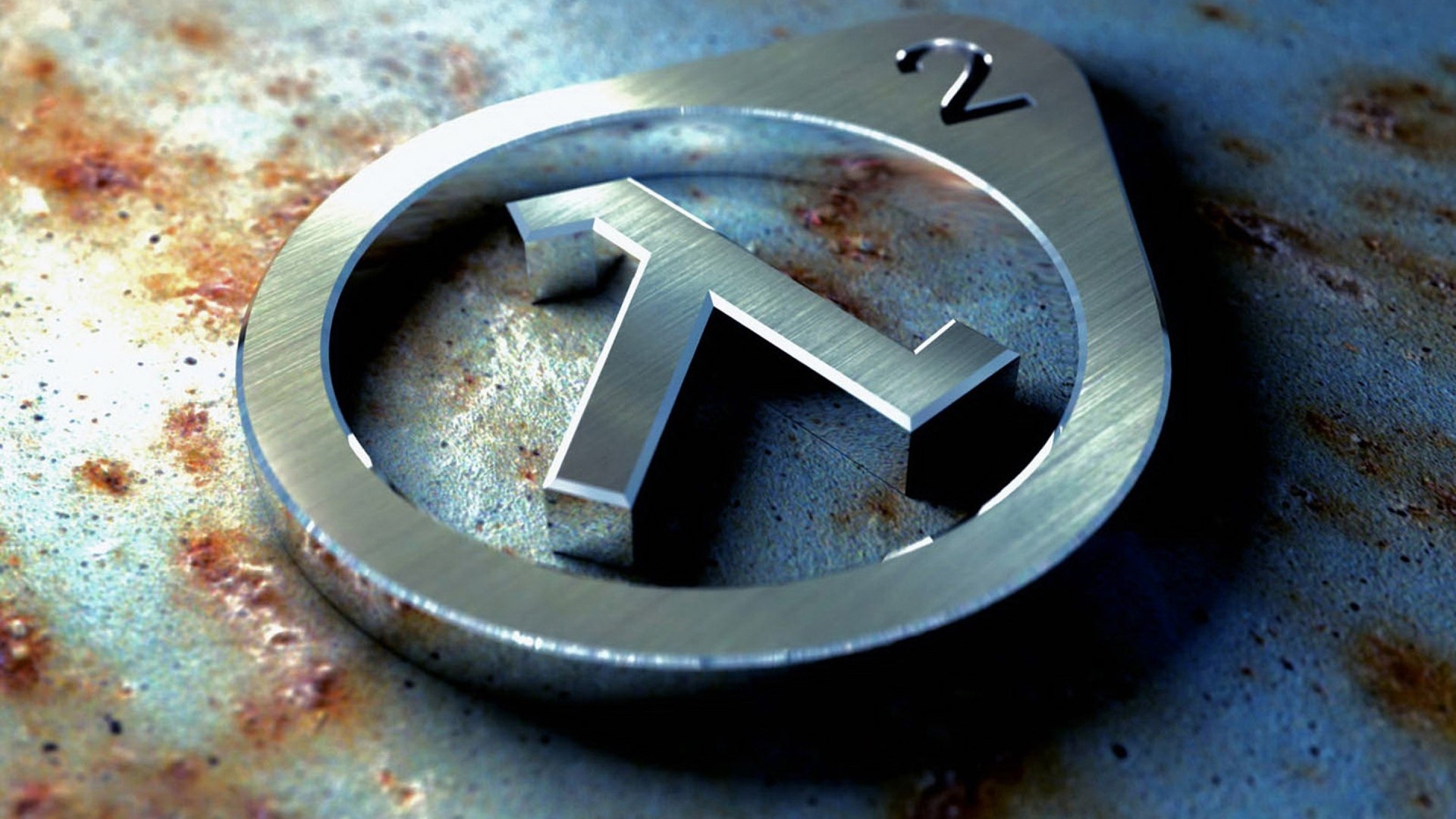 Half-Life 2 Lambda Symbol Metal Logo HD Wallpaper