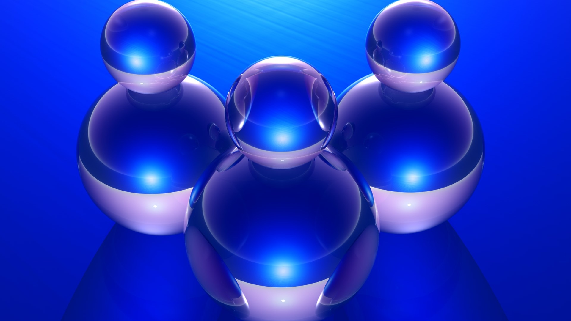 3D blue abstract figures on blue background HD Wallpaper