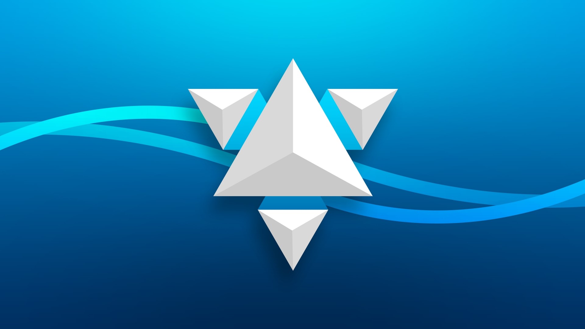 Abstract 3D Triangles on Blue Background HD Wallpaper