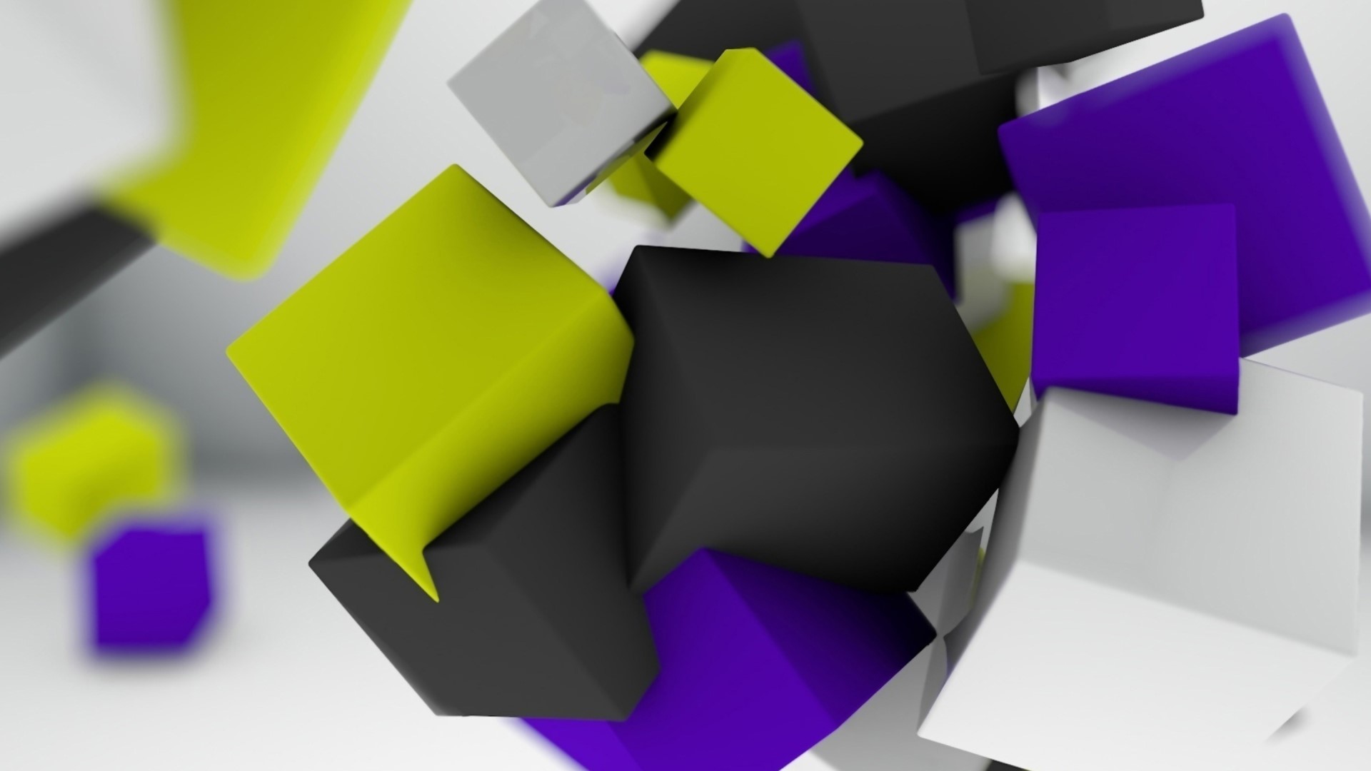 Floating 3D Cubes HD Wallpaper